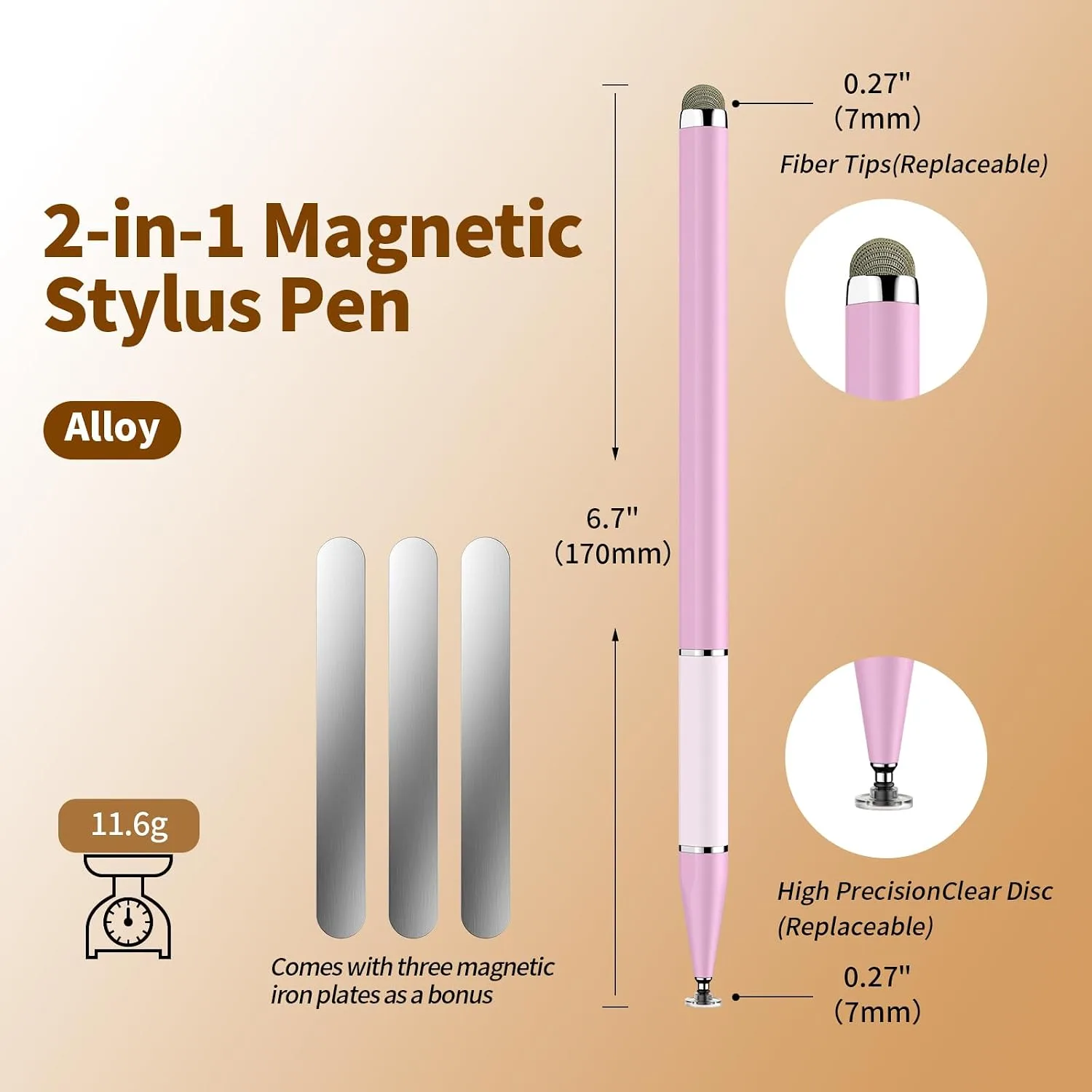 Bopomofo Stylus Pen for Touchscreen,5PCS 2-in-1 Magnetic Stylus Pen