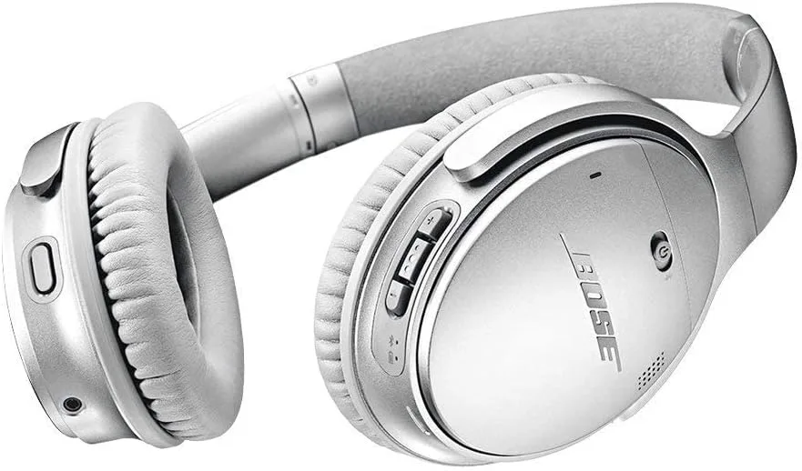 Bose QuietComfort 35 (Series II) Wireless Headphones, Noise Cancelling - Silver (Renewed)