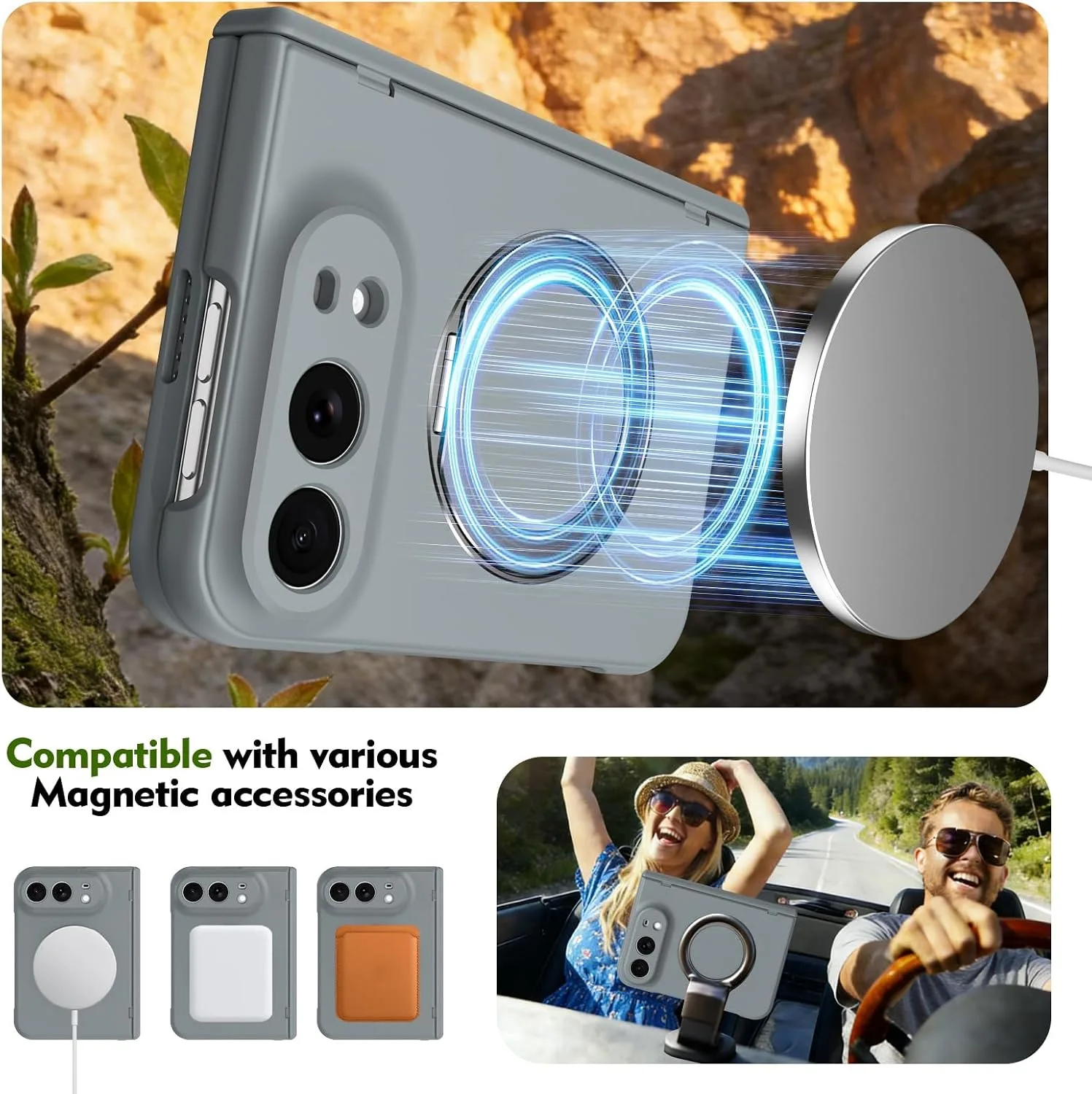 for iPhone Duo Case with Hinge Protection, Gray
