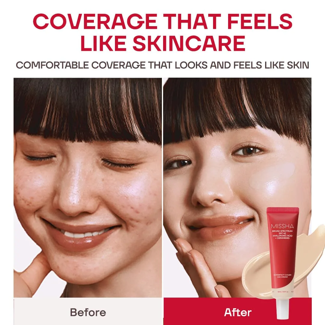 MISSHA M Perfect Cover BB Cream No.21 Light Beige SPF 42 PA+++ 1.69 oz