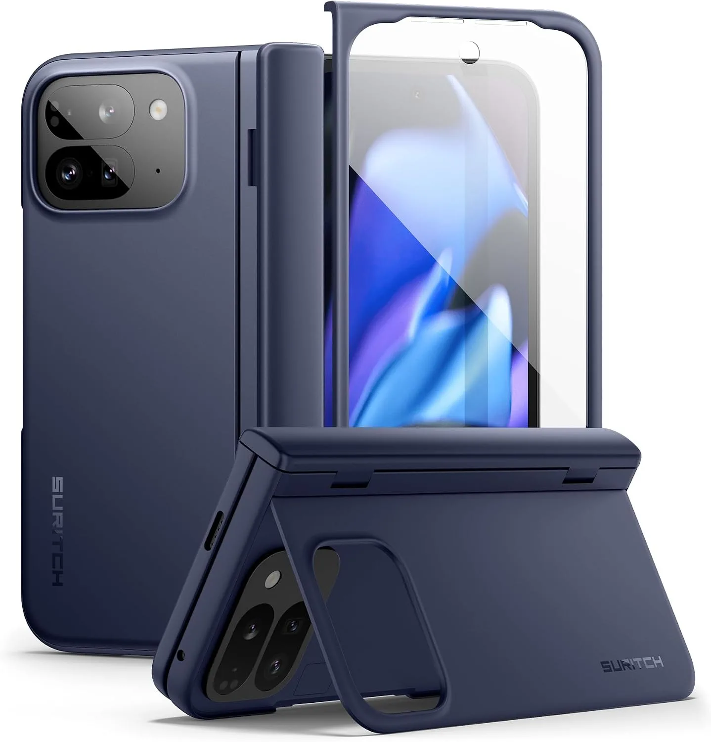 Funda para Google Pixel 9 Pro Fold Suritch con soporte y protector de pantalla Azul Oscuro