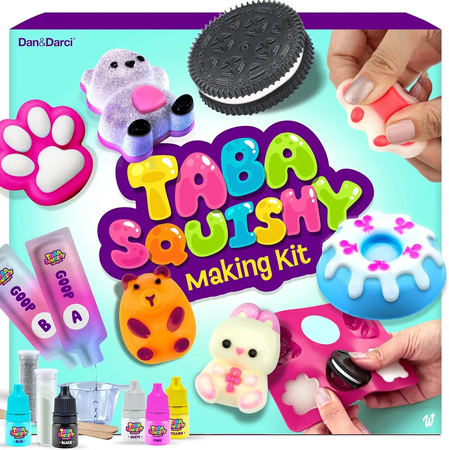 Kit para hacer Squishies Taba Dan&Darci con 6 moldes de personajes