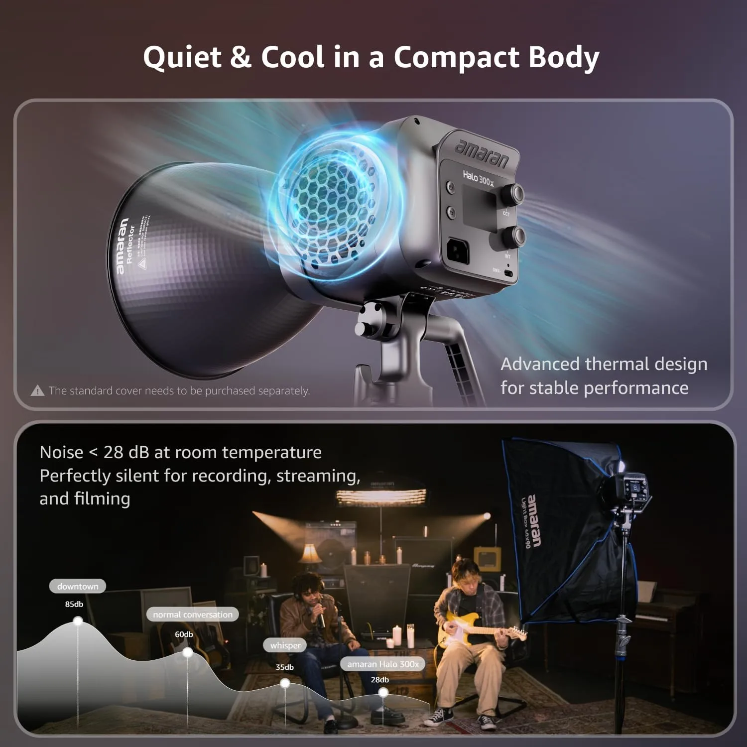 amaran Halo 300x LED Studio Light Compact 305W Bi-Color COB Video Light