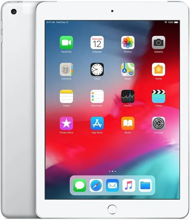 Apple iPad 9.7in 6th Generation WiFi + Cellular (128GB, Silver) (Renewed)