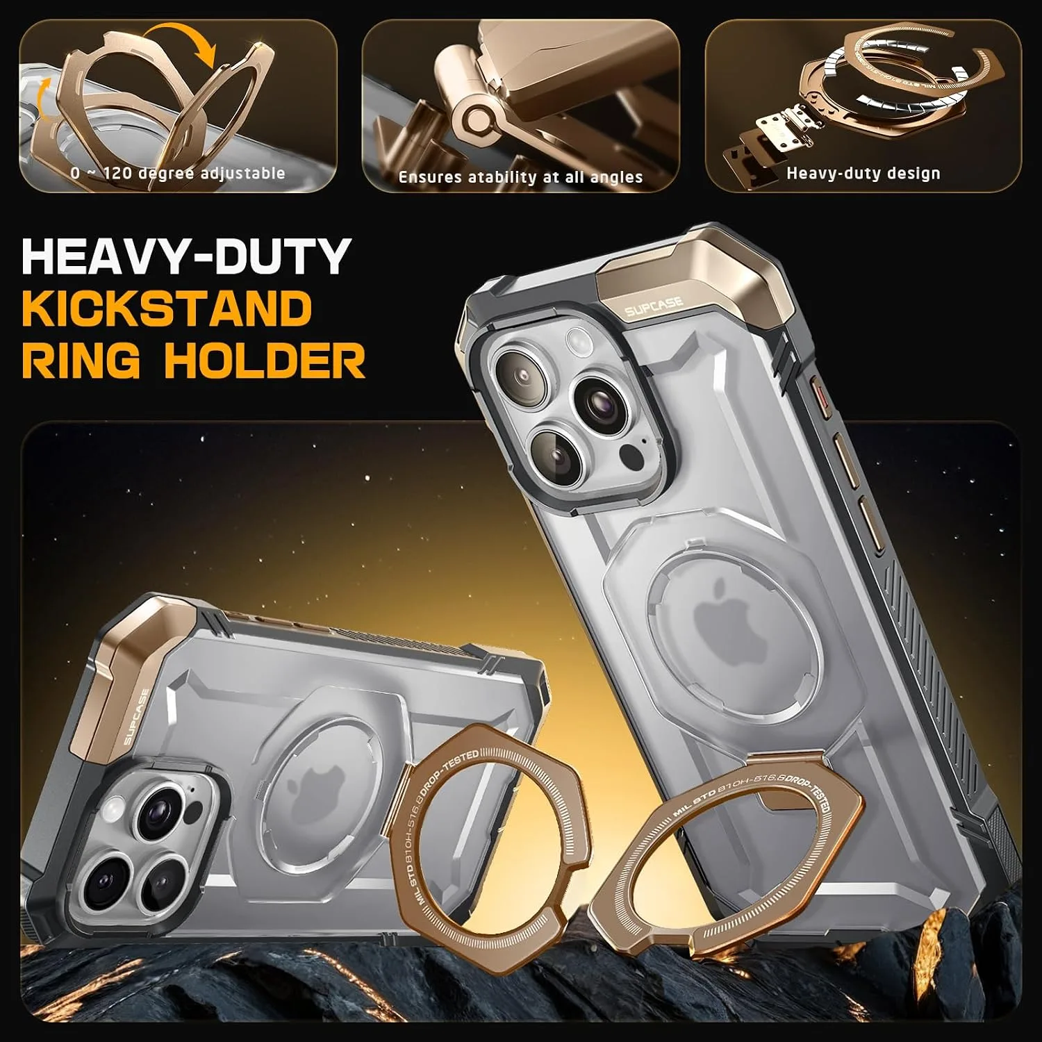 SUPCASE for iPhone 16 Pro Case with Camera Control Capture Button, Gold