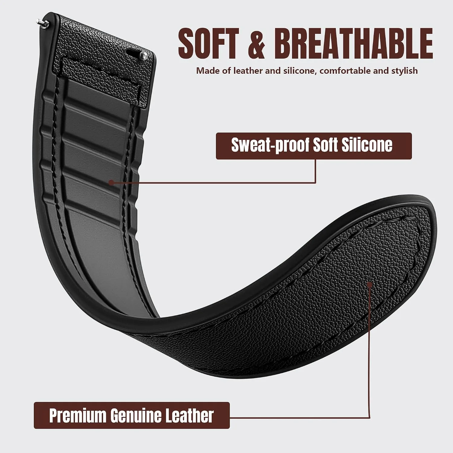 Charlam Magnetic Leather Bands Compatible with Samsung Galaxy Watch 7 Band 6 5 4 FE Active 2 40mm 44mm/Watch 6/4 Classic/Watch 5 Pro/3, 20mm Genuine Leather Straps for Samsung Watch Bands Men Women