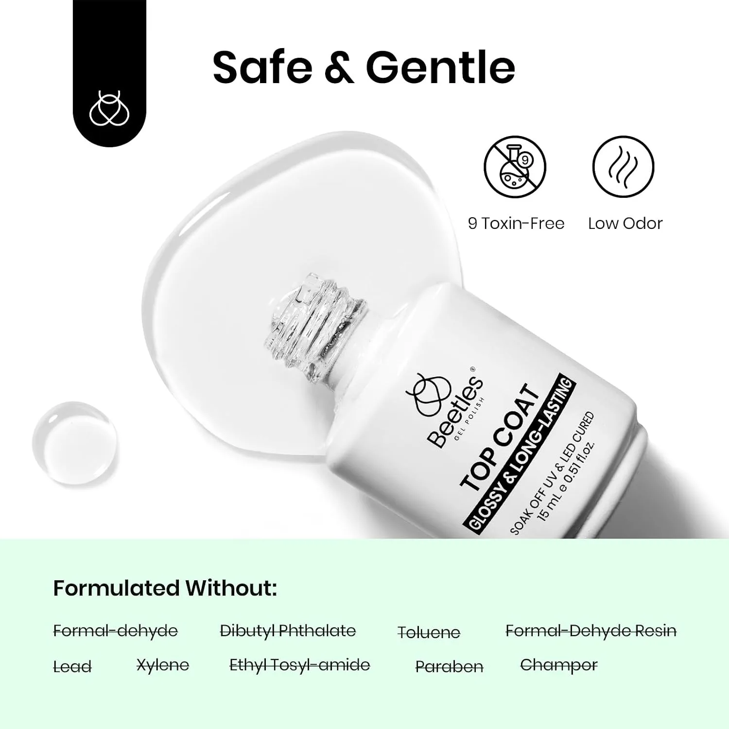 Beetles Gel Base and Top Coat 2Pcs 15 ml Upgrade Set