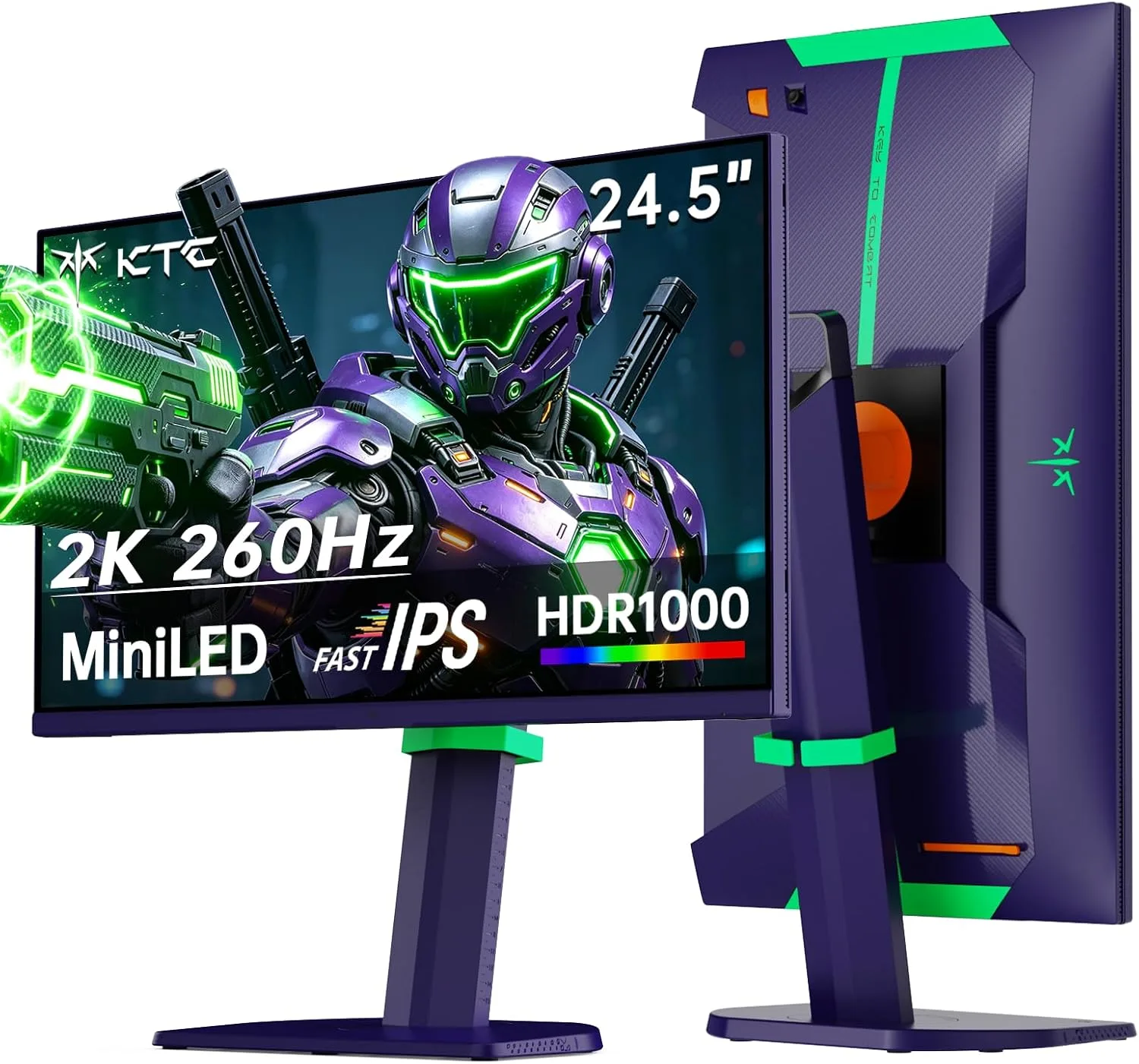 KTC QHD Mini LED Gaming Monitor, 24.5 Inch 260Hz 2K Vertical Monitor 25M5