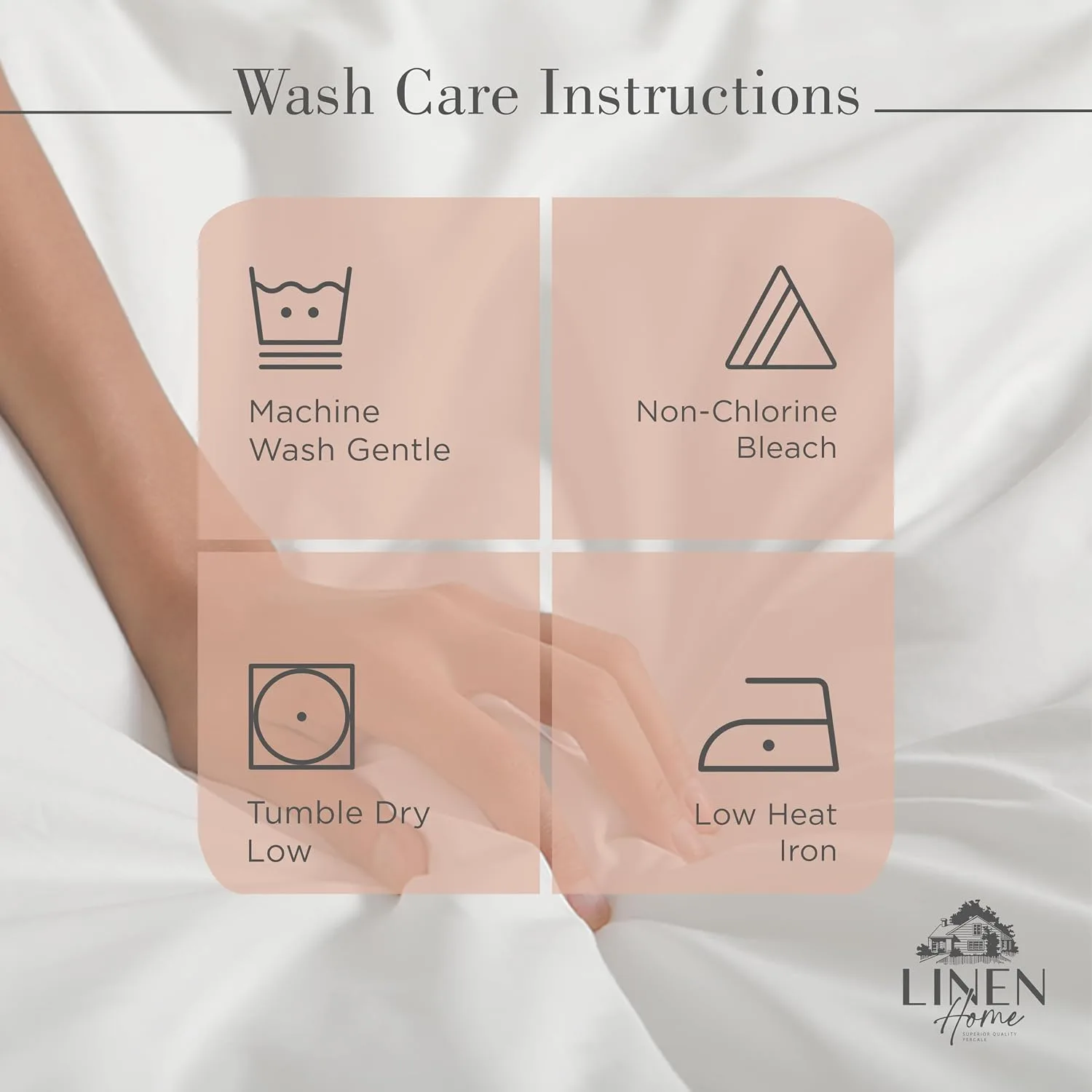 Linen Home 100% Cotton Percale King Sheets, 4 Pc Cooling Set - Tera Clay