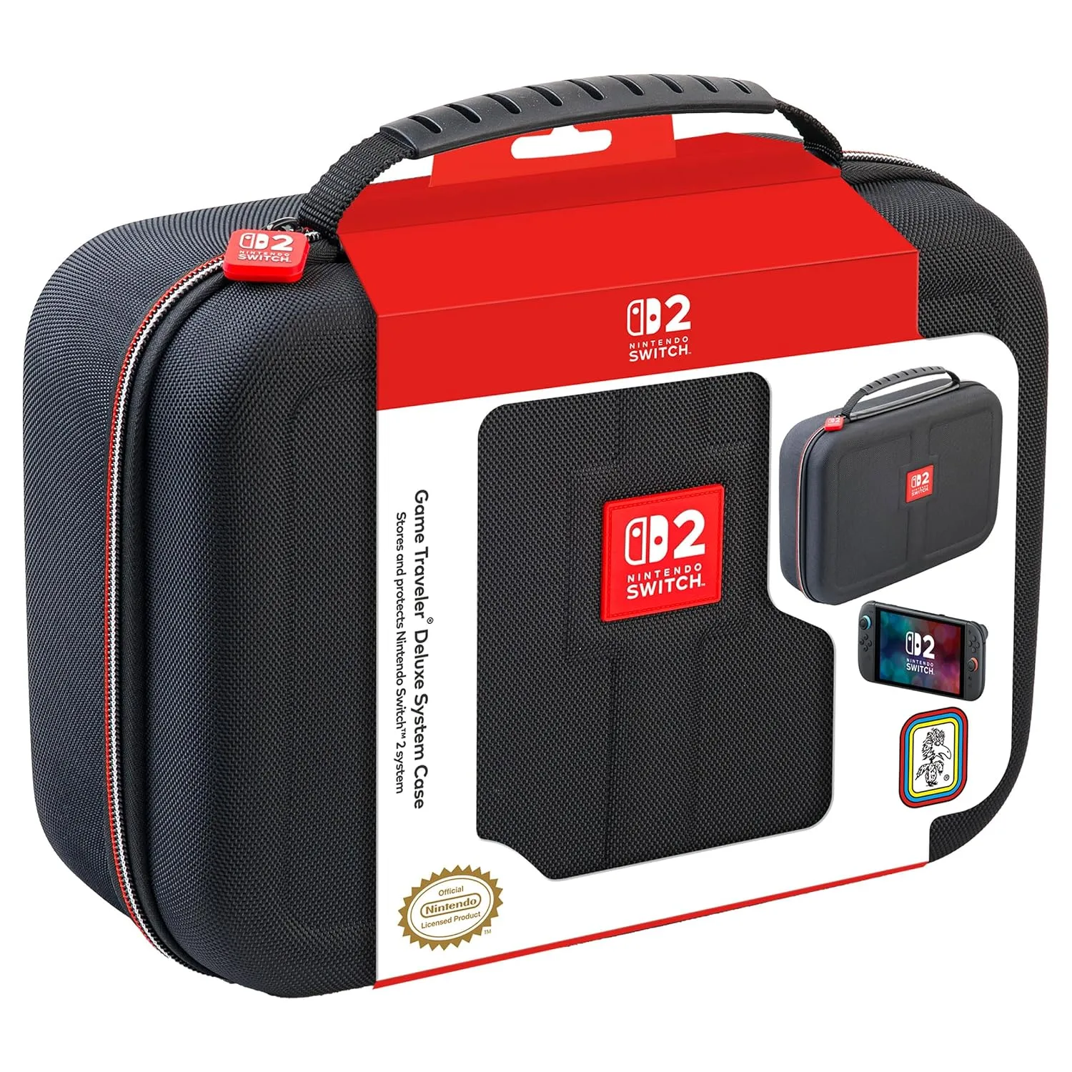 Funda rígida R.D.S. Industries Game Traveler Deluxe para Nintendo Switch 2 y OLED, Negra, Grande