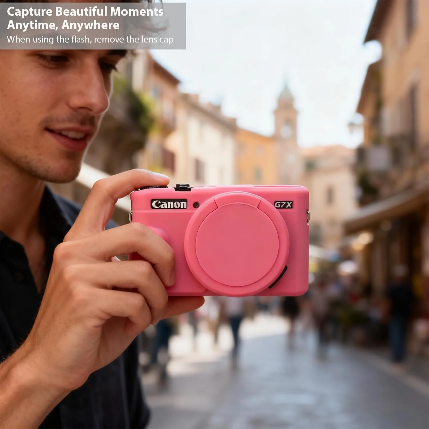 Camera Case for Canon G7X Mark II / G7X II - Rose Red
