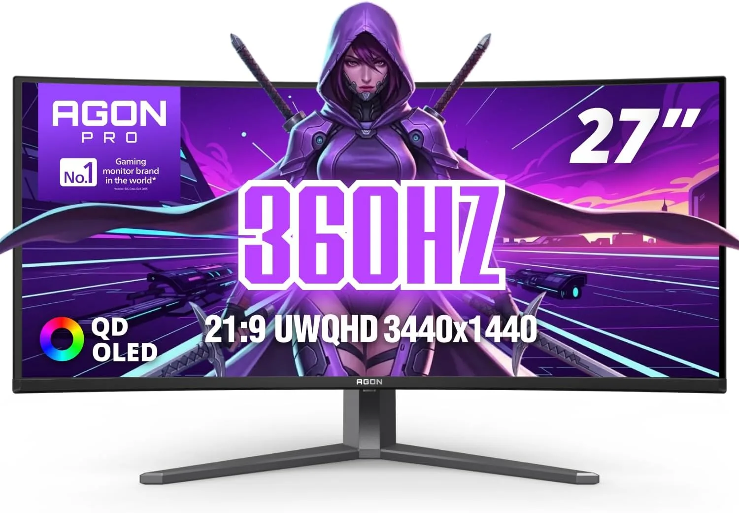 AOC Agon 34" Curved Gaming Monitor QD OLED 360Hz NVIDIA G-SYNC AGP346UCSD