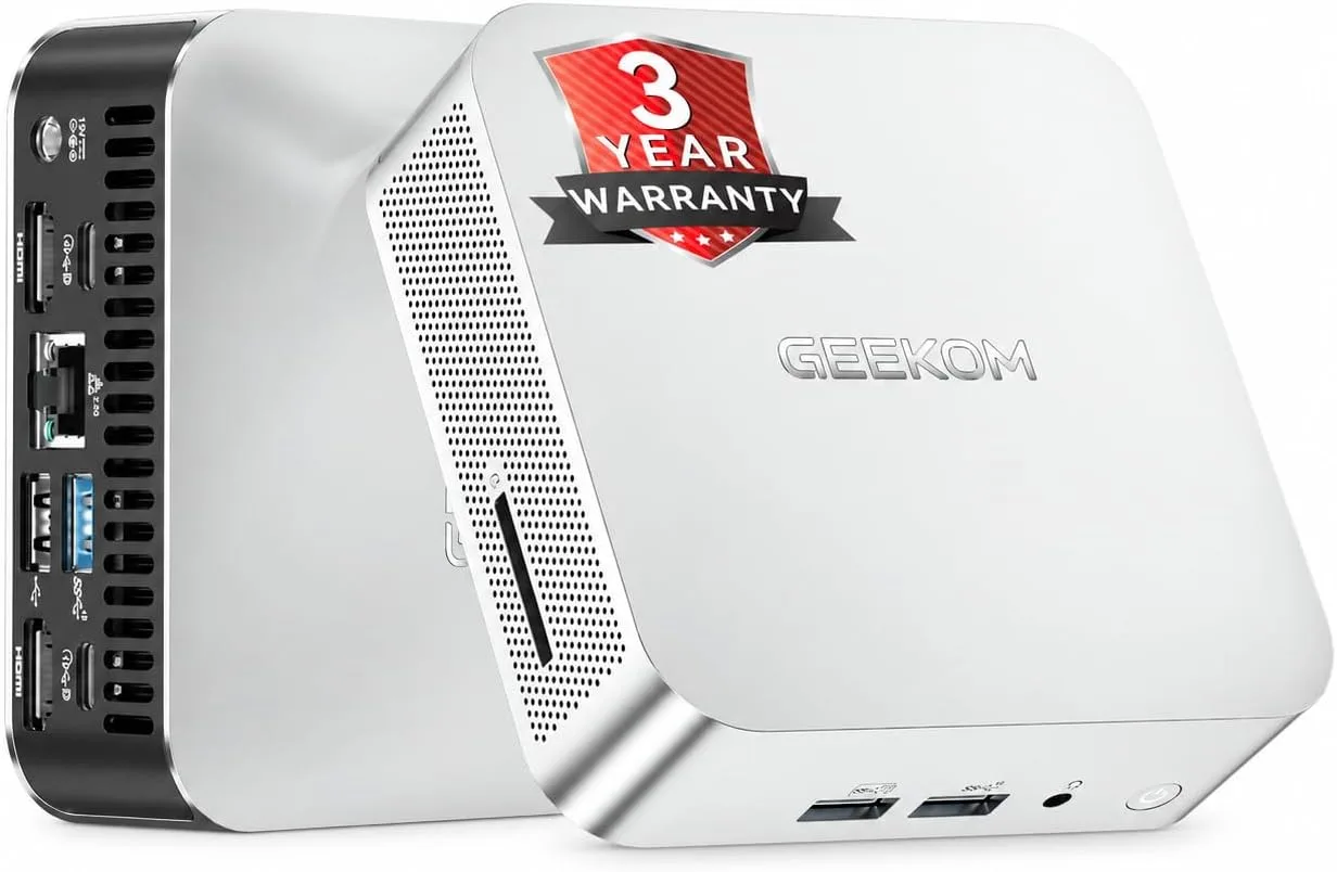 GEEKOM A7 Mini PC,Ryzen 5 7545U(Low-Power) 16GB DDR5 &500GB SSD(Expandable)