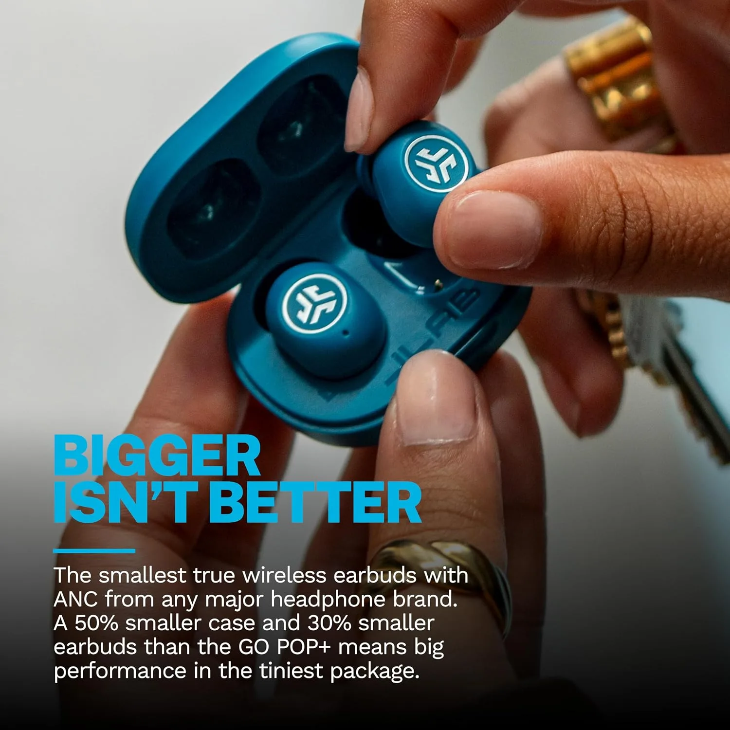 JLab JBuds Mini ANC True Wireless Earbuds with Apple Find My, Blueberry