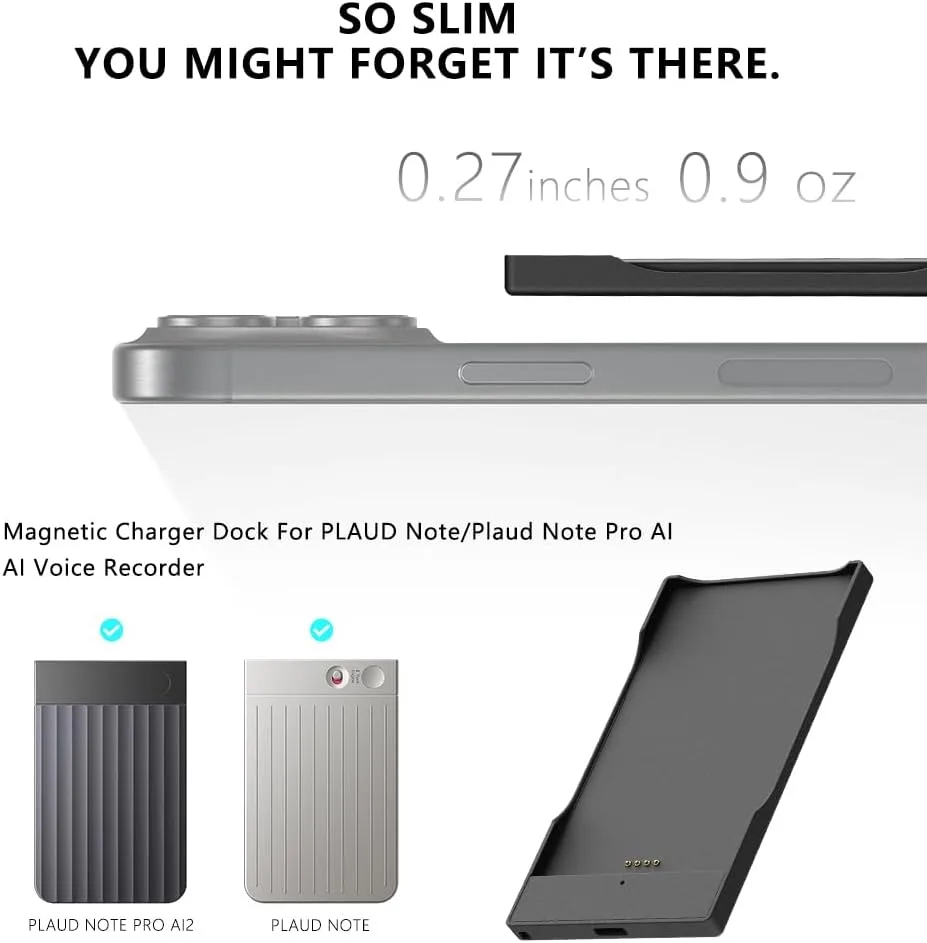 Charging Dock &Hard Case for PLAUD Note/Note Pro AI Voice Recorder