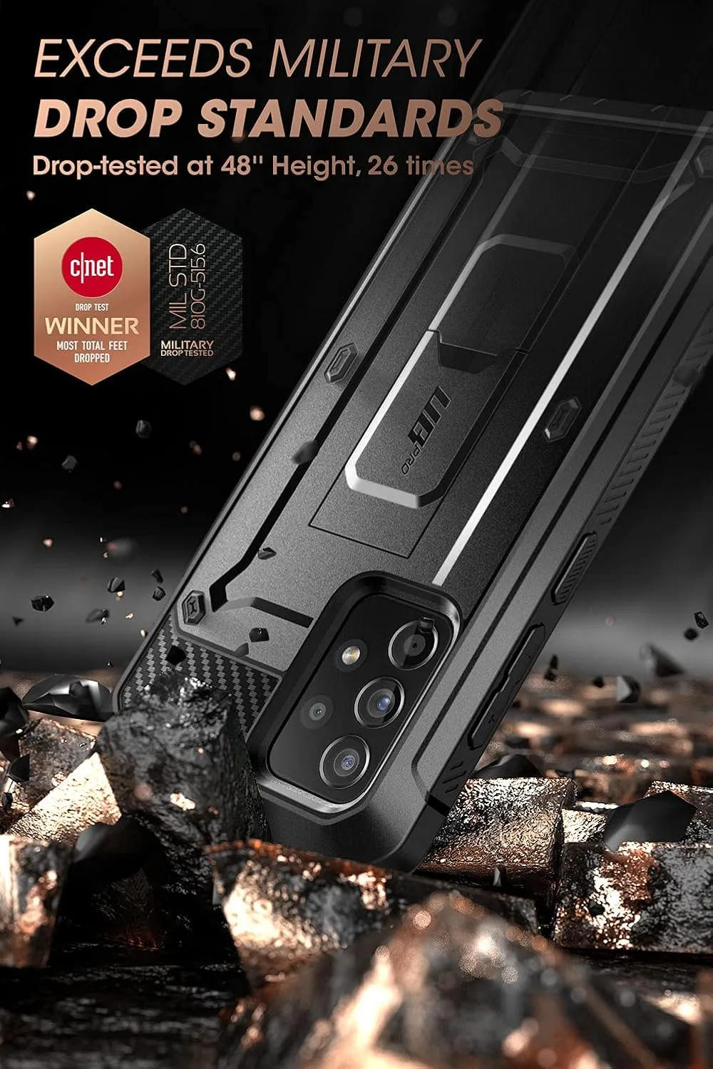 SUPCASE for Samsung Galaxy A53 5G Case with Screen Protector, Black