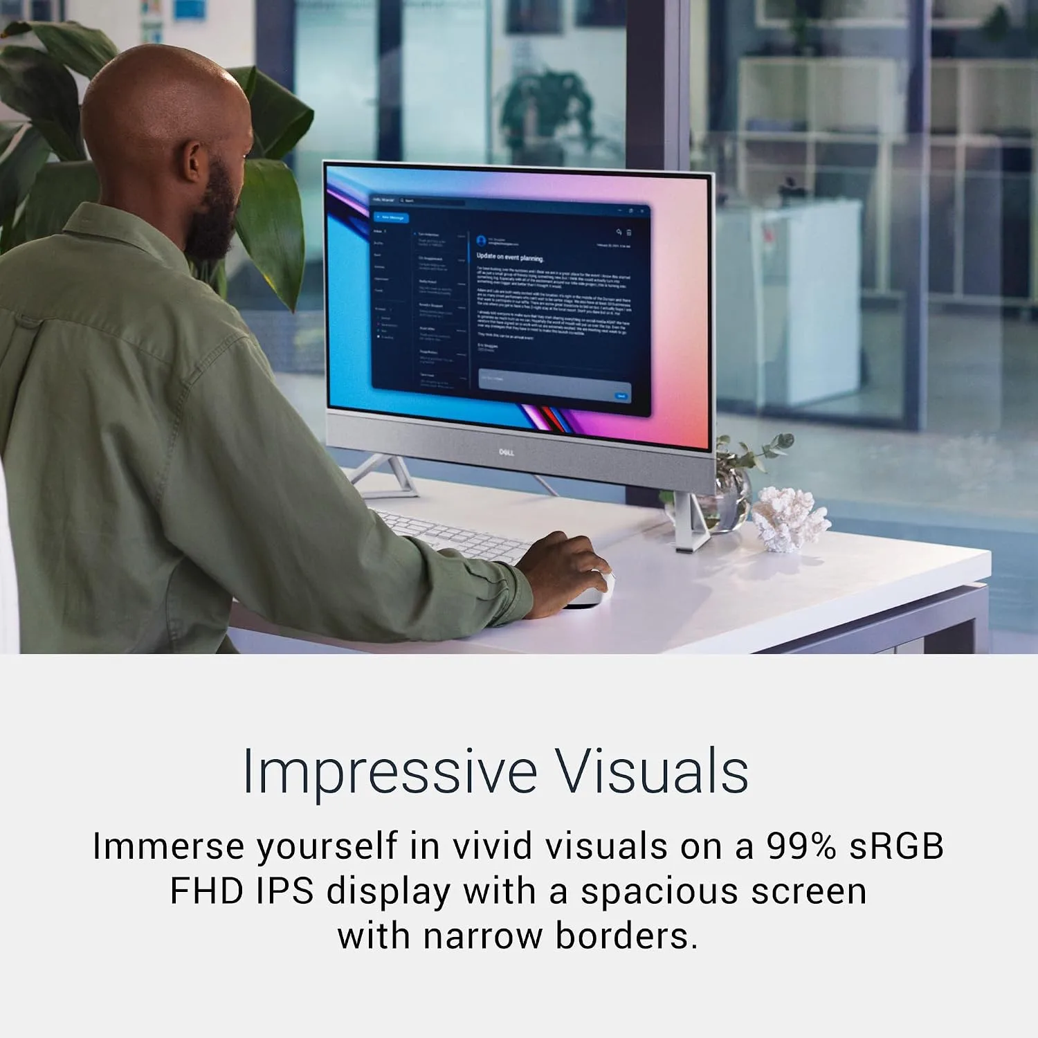 Dell 23.8" All-in-One Desktop, FHD, Intel Core 5 120U, Windows 11 Home