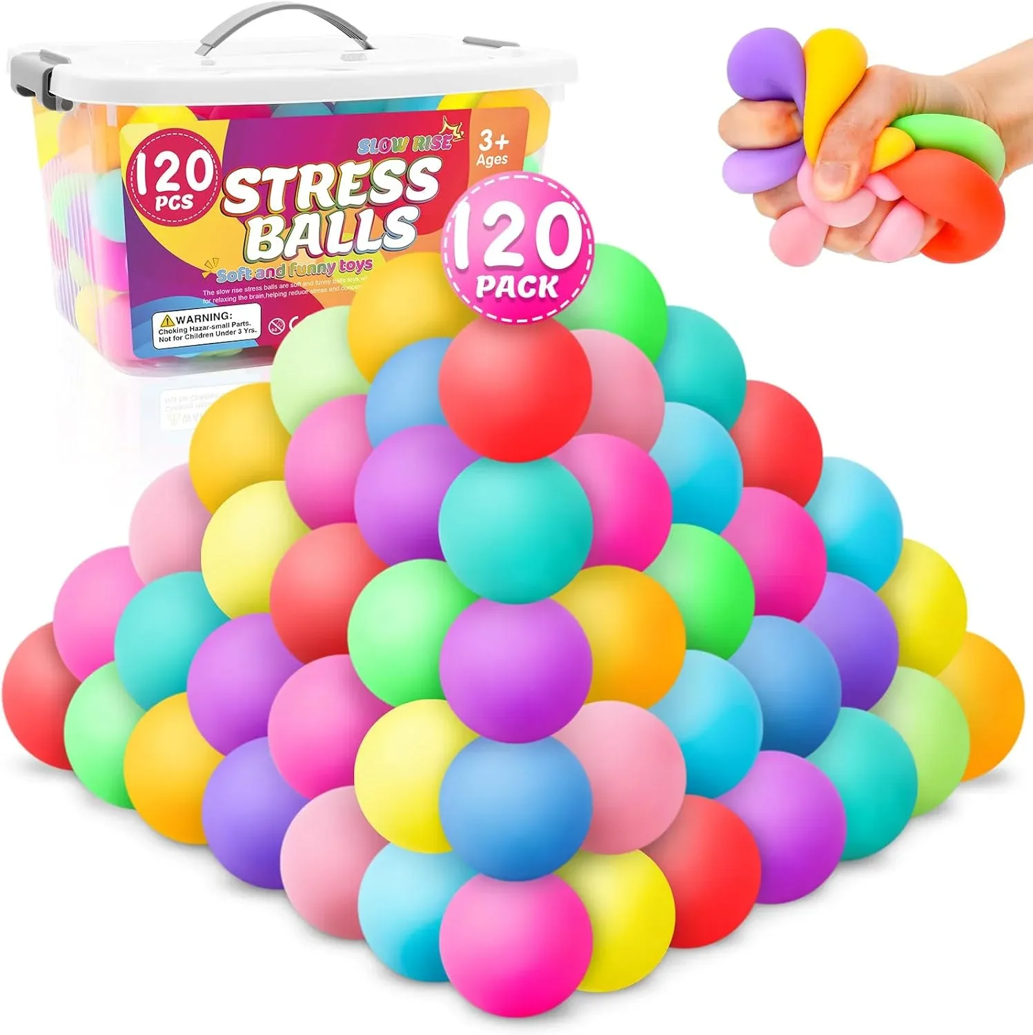 VISCOO 120 Pack Slow Rising Stress Ball,Stress Balls for Adults,Fidget Toys