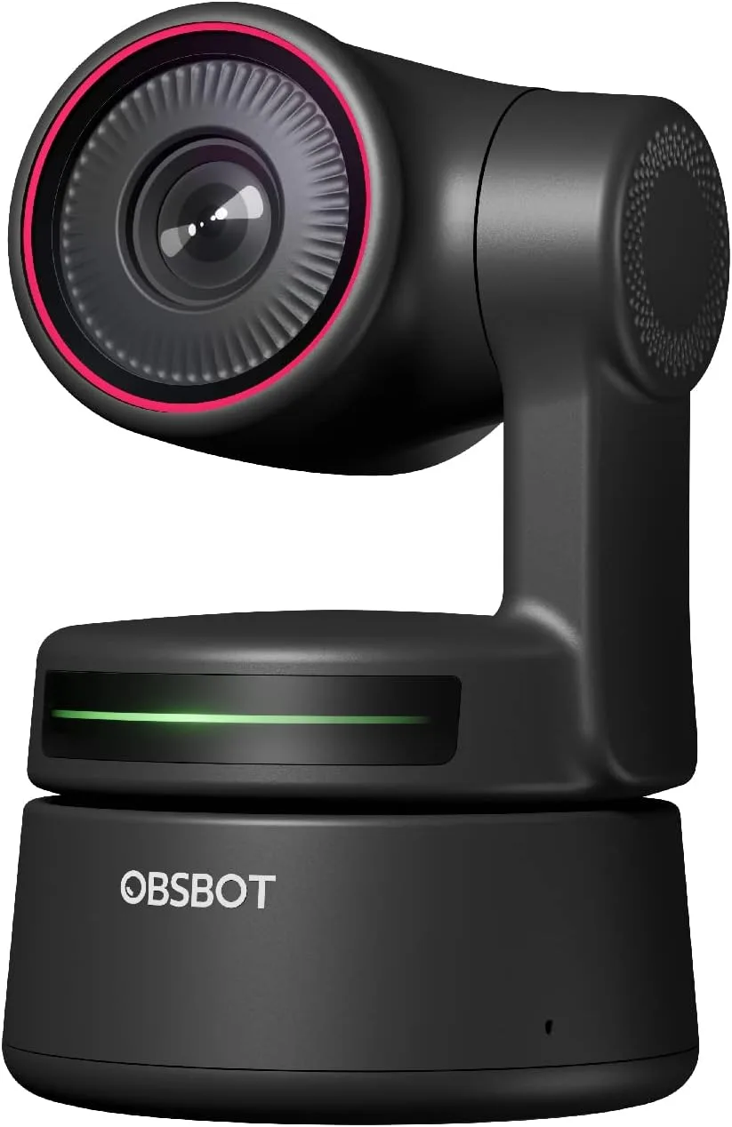OBSBOT Tiny PTZ 4K Webcam, AI Tracking & Autofocus, Video Conference Camera