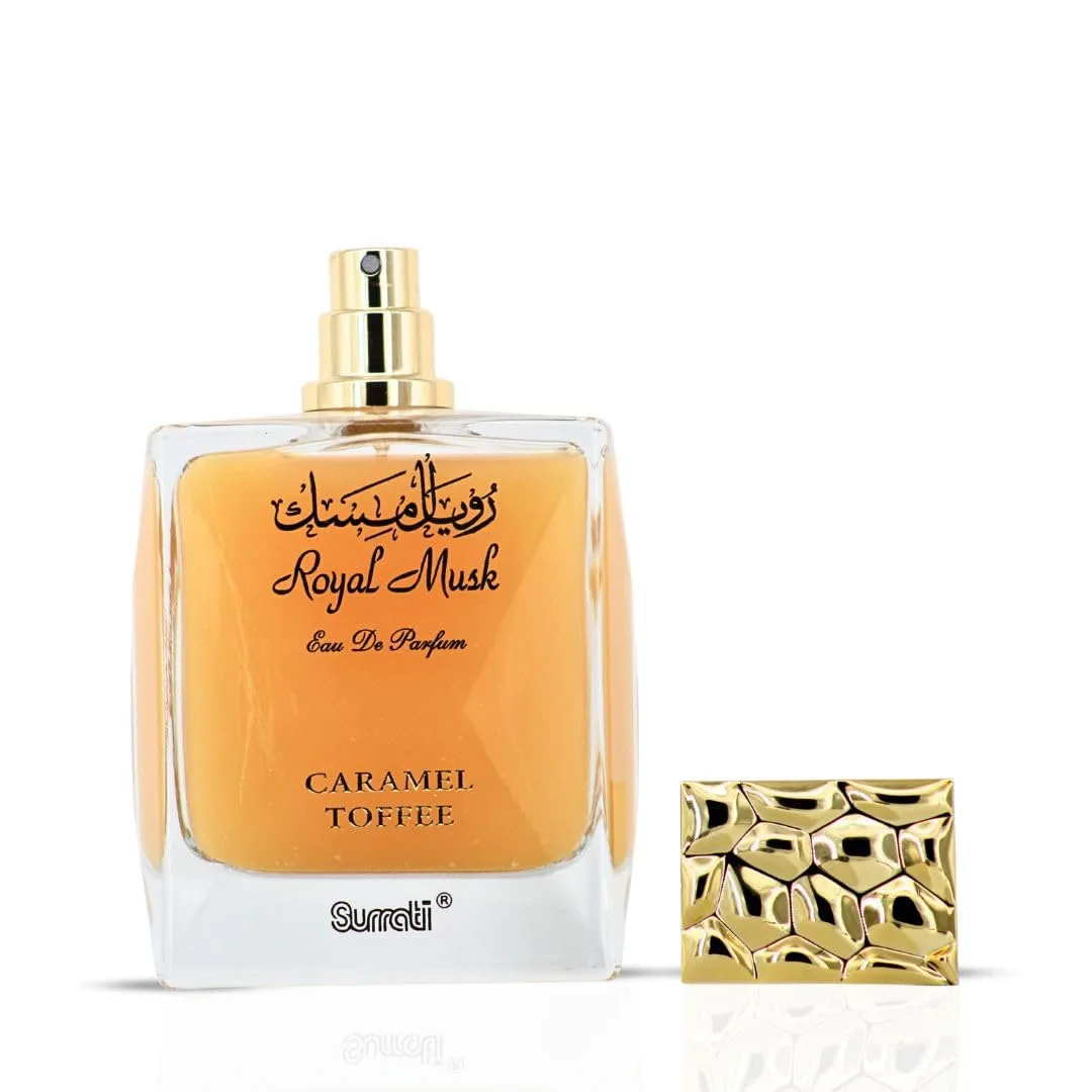 Surrati Royal Musk Caramel Toffee Eau de Parfum for Women 100ML | Long Lasting Arabian Perfume Spray with Vanilla, Caramel & Musk Notes