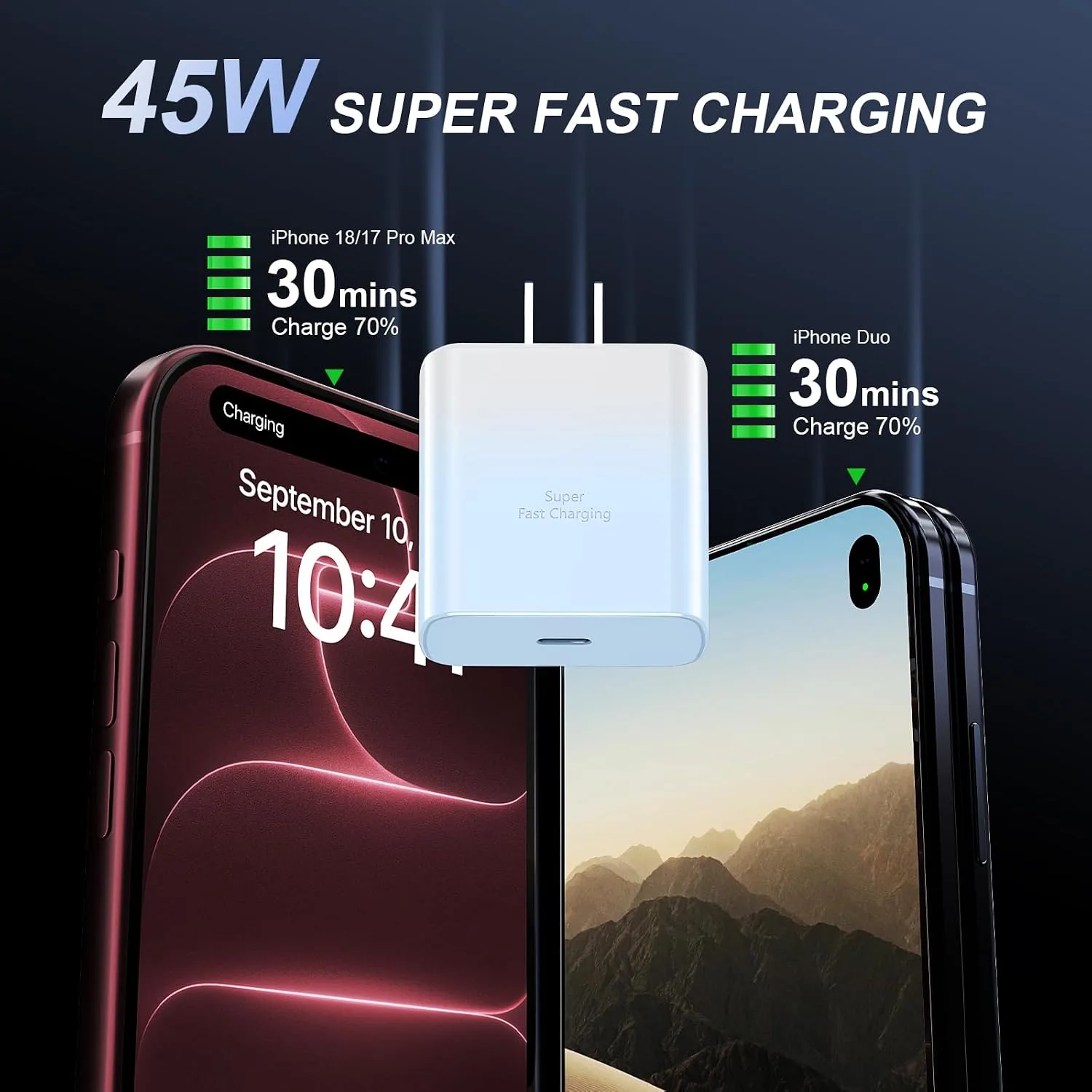 iPhone 18 17 Pro Max Charger Fast Charging 45W USBC iPhone Duo Fast Charger