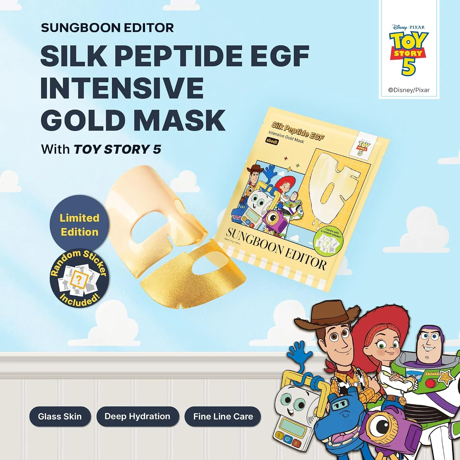 SUNGBOON EDITOR Silk Peptide EGF Gold Mask TOY STORY 5 EDITION, 4EA