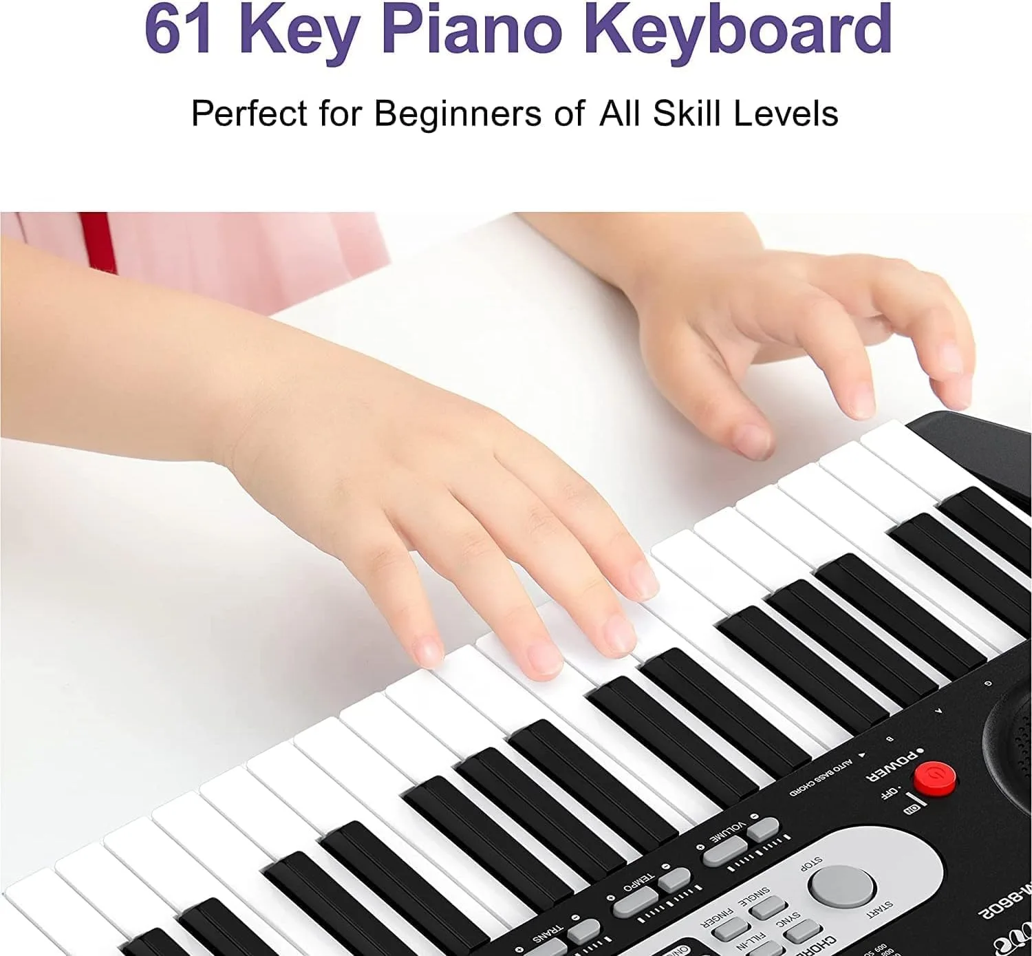 Garvee Electronic Keyboards Piano 61 Key, Portable Keyboards Piano with Microphone, Holder, Note Stickers for Beginners
