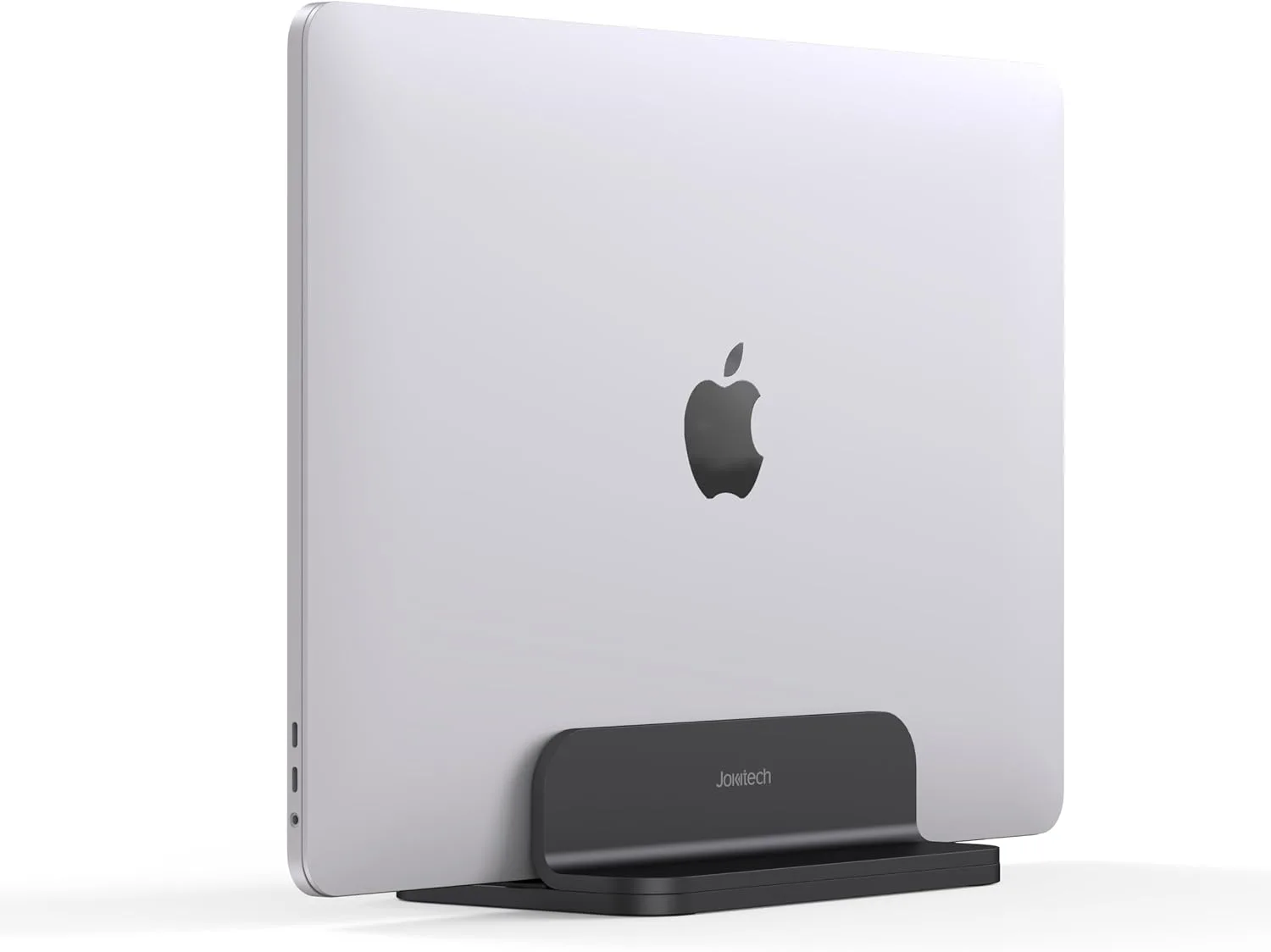 JOKItech Aluminum Laptop Vertical Stand Organizer, Sturdy Laptop Computer Holder Desktop Stand Compatible with new Retina Apple MacBook Pro/Air/Neo, Mac mini & iPad Pro - Black