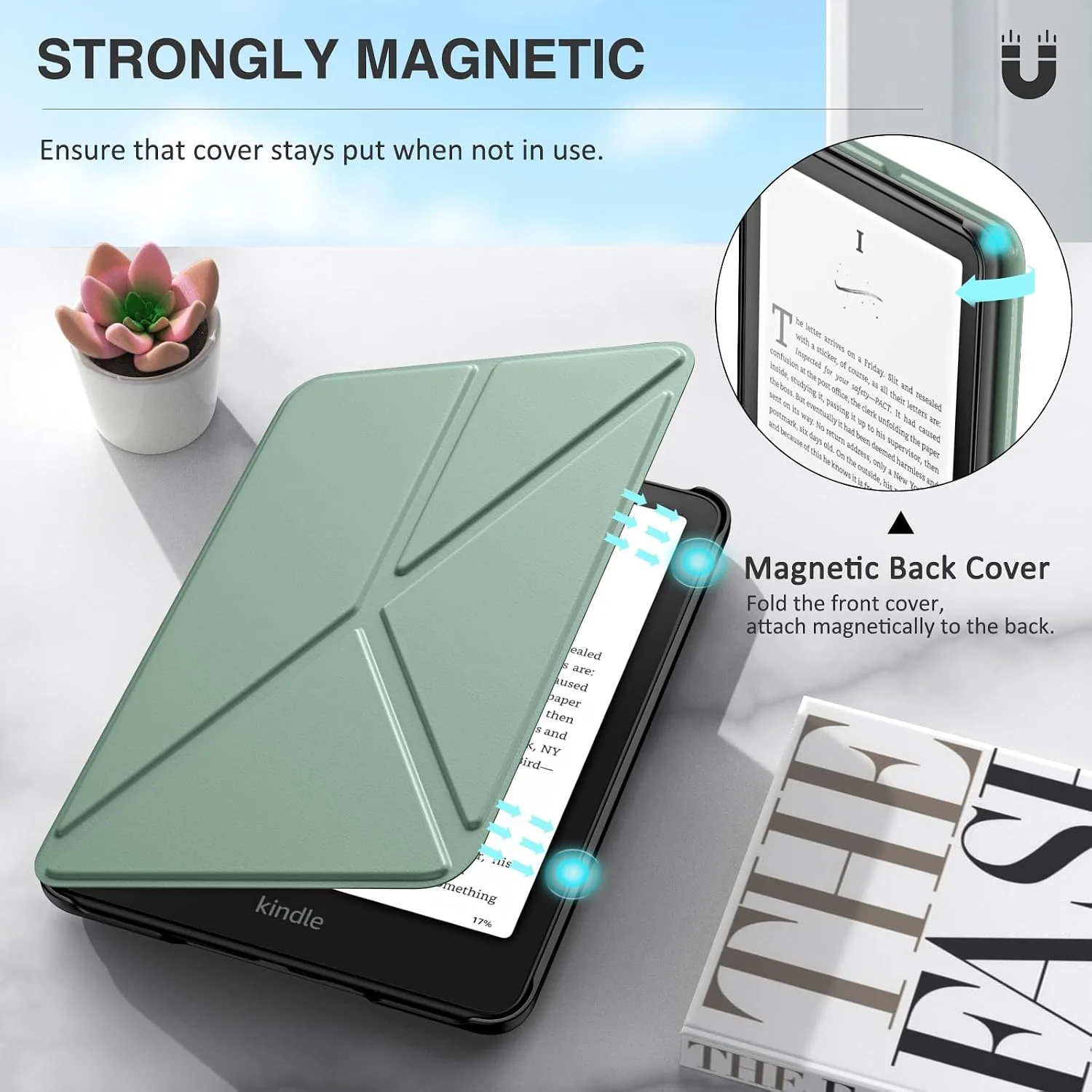 MoKo Case for 7" Kindle Paperwhite 12th Generation 2025/2024, Agave Green
