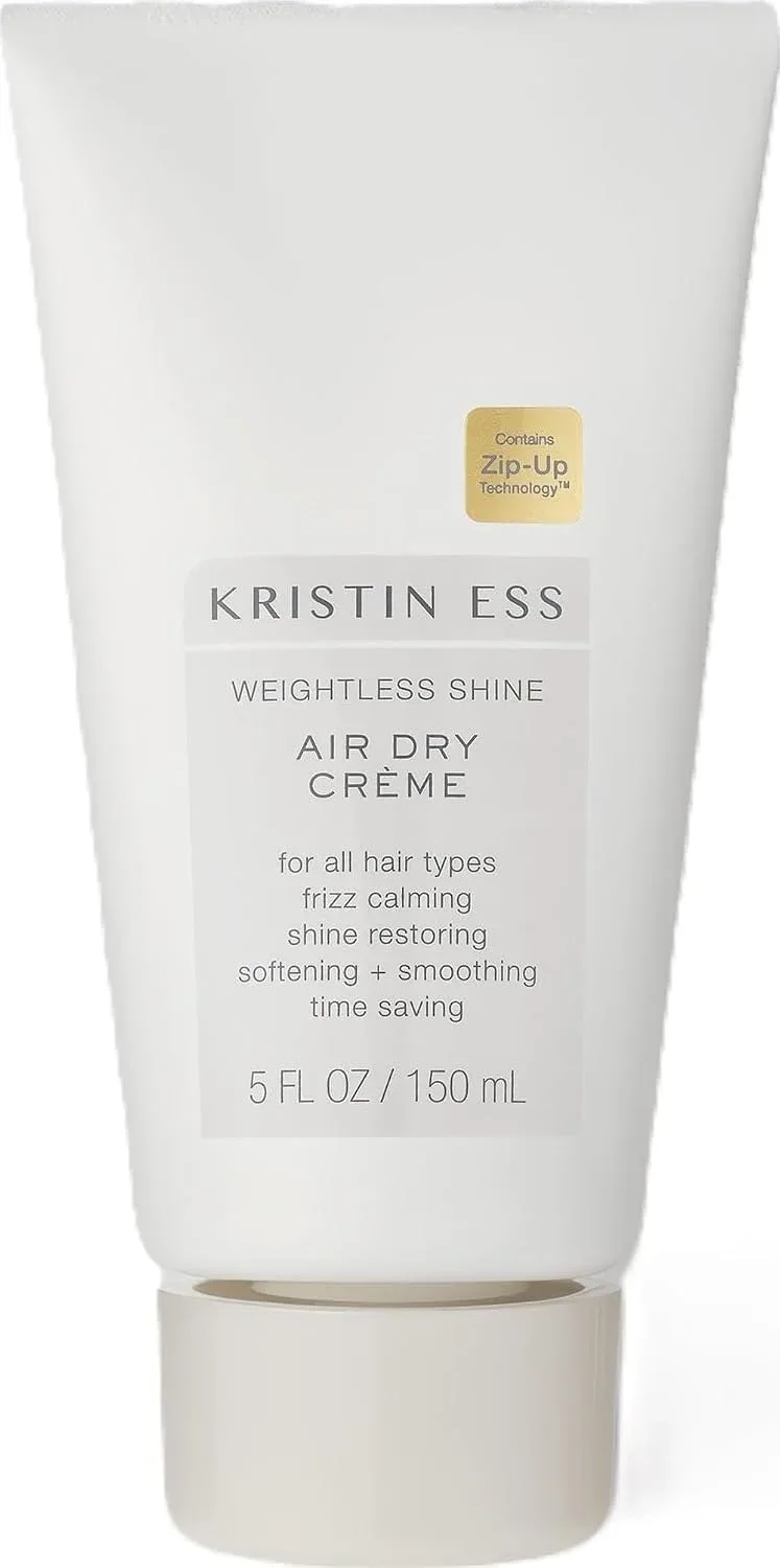 Kristin Ess Hair Weightless Shine Air Dry Cream for Curl Definition, Smoothing + Blowout Prep - Frizz Control - Light Hold - Women's Styling Product for Frizzy, Wavy + Curly Hair - Vegan