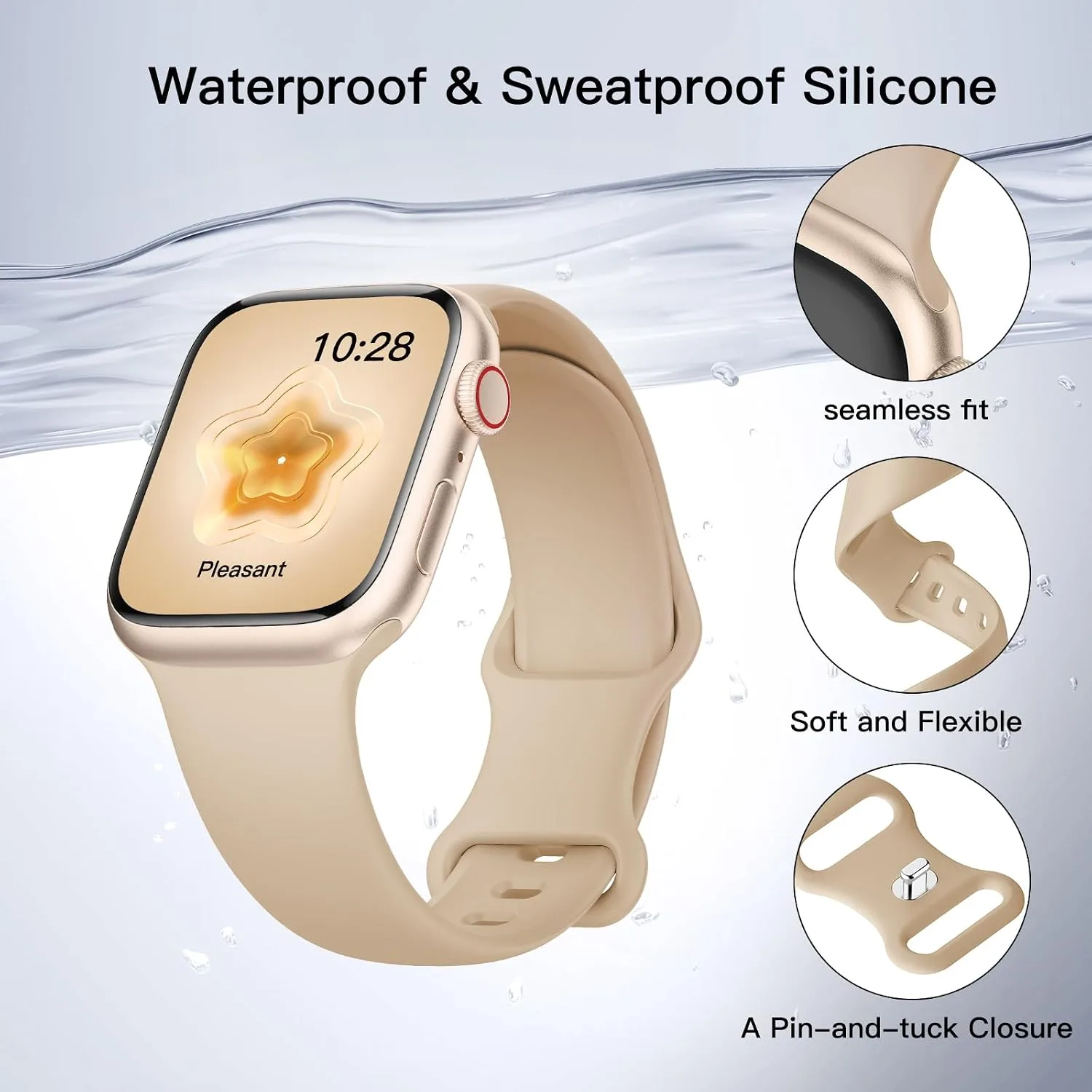 Sport Silicone Band Compatible with Apple Watch Bands for Women Men