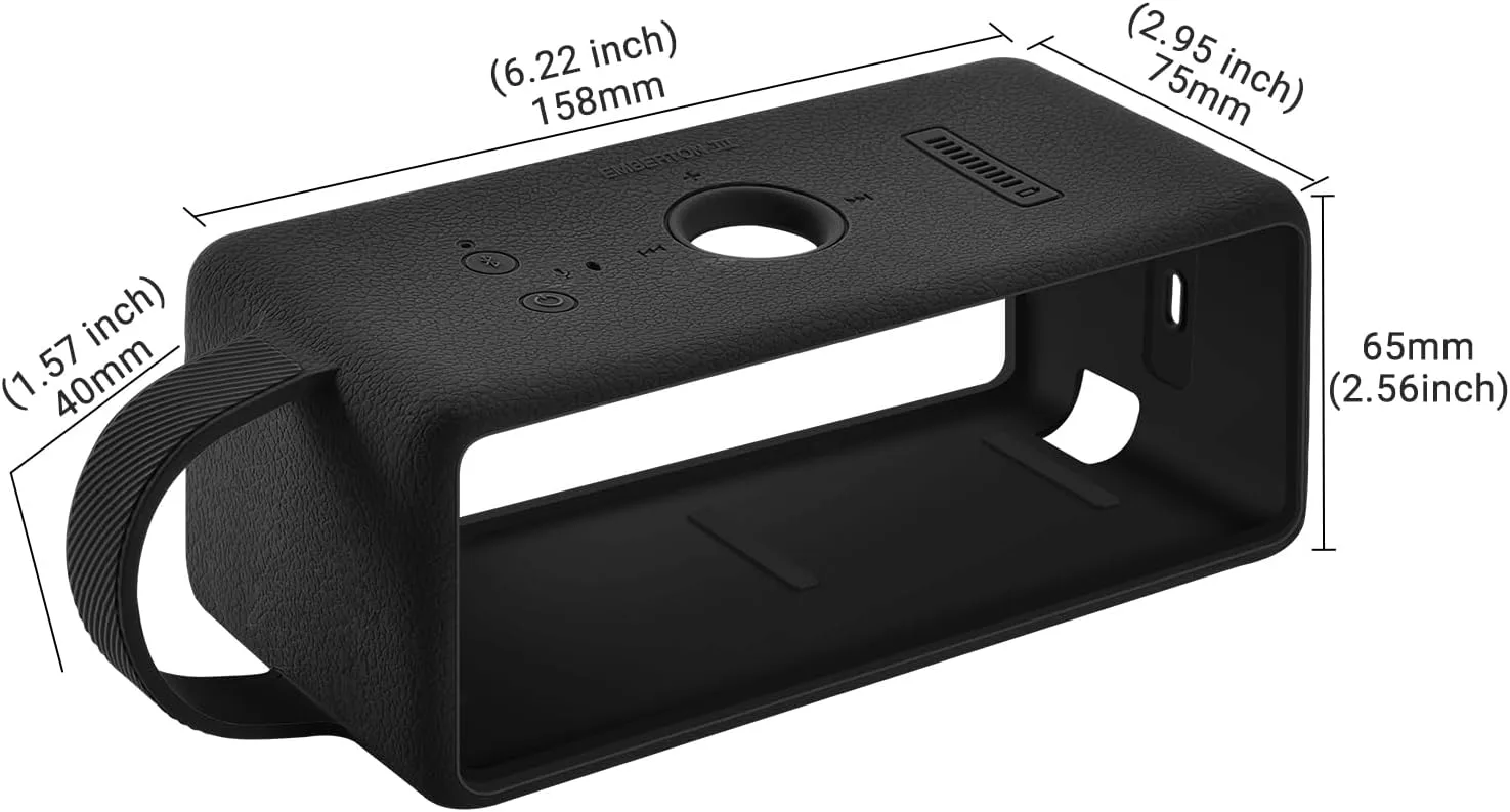 Silicone Cover Case Soft Shell for Marshall Emberton III, Black