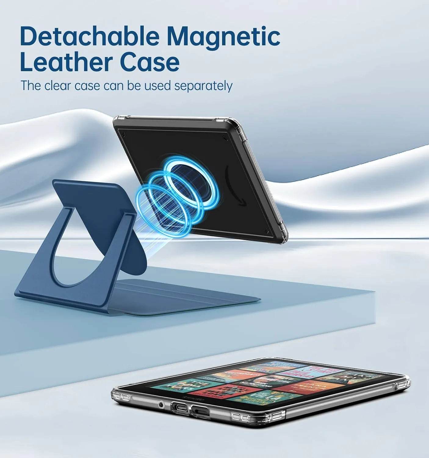 MoKo 360°Rotating Detachable Case for 7" eBook Reader, Dark Sea Blue