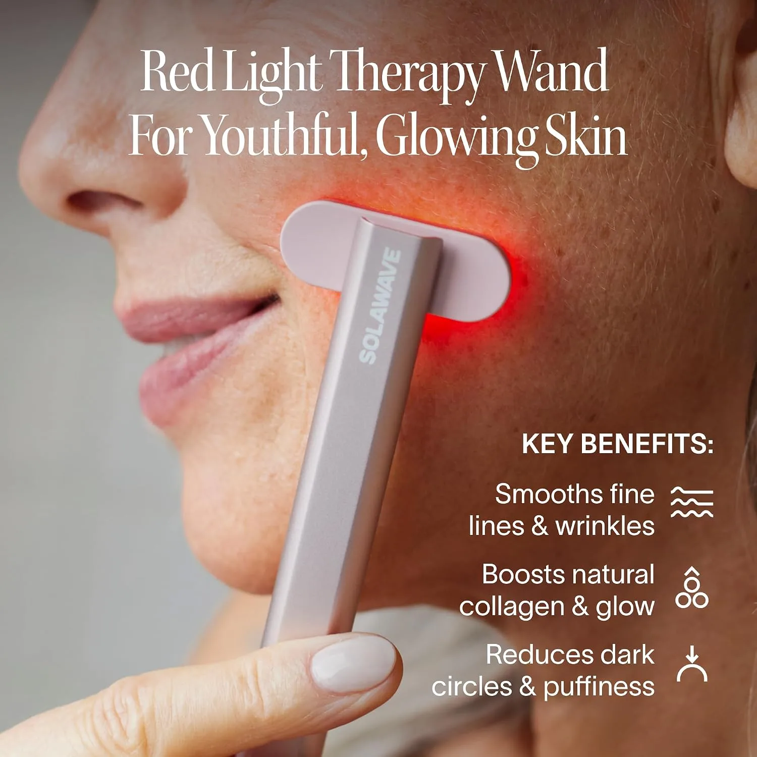 Solawave 4-in-1 Red Light Therapy Wand for Face & Neck + Activating Serum