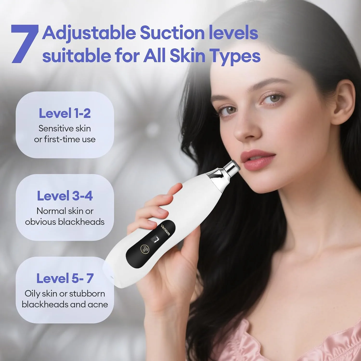 Microdermabrasion Machine, 7 Suction Modes with 9 Diamond Tips