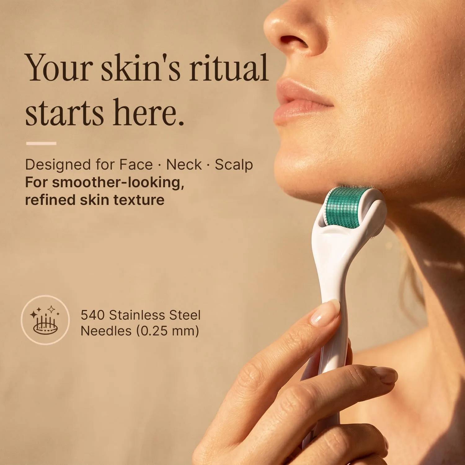 Derma Roller for Scalp, Beard & Face - Microneedling Roller