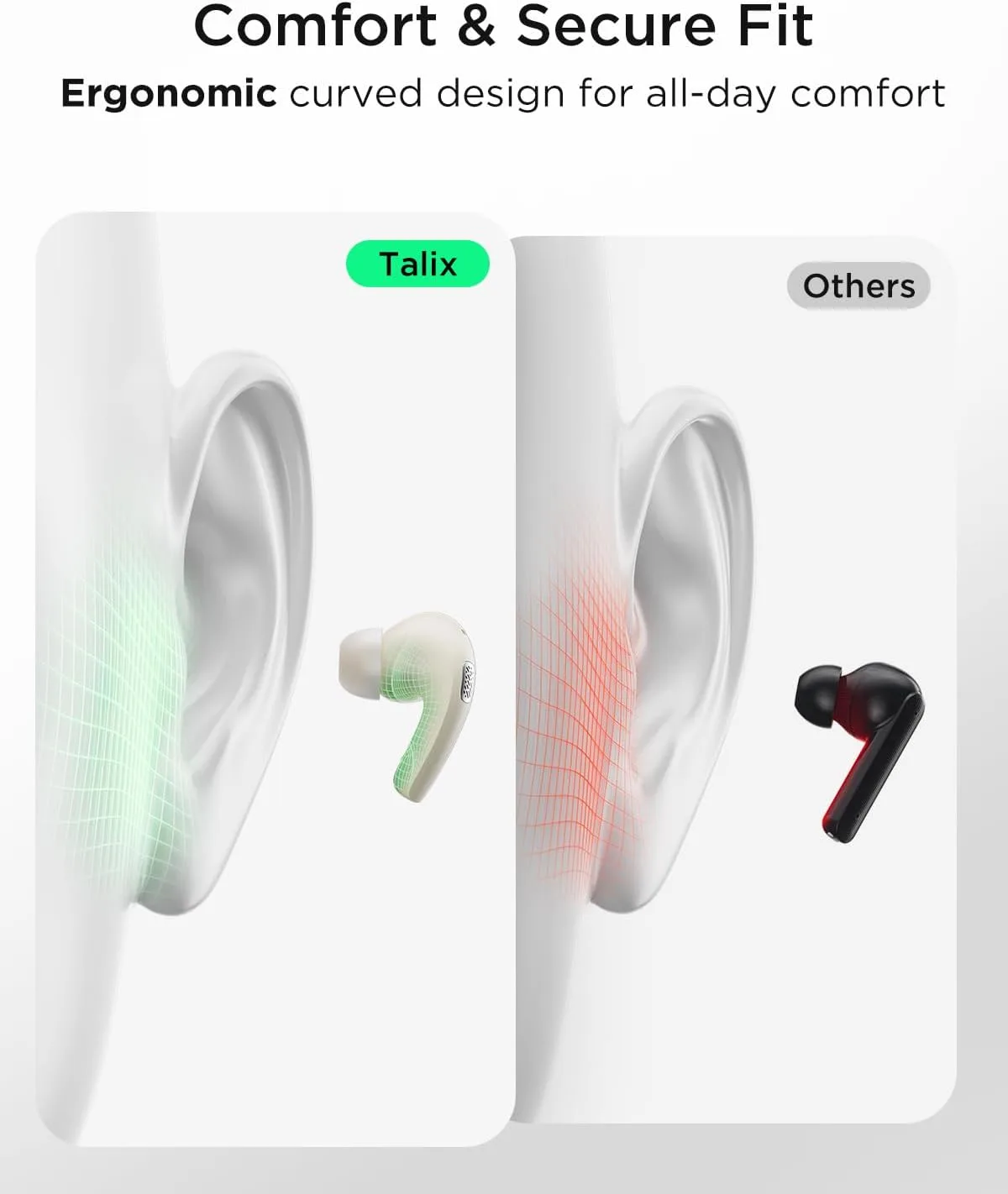 T30 Noise Cancelling Earbuds with Phone Stand, Punchy Bass, 4-Mic, True Wireless Bluetooth 6.0 in Ear Headphones, 28H Playtime, IPX4(Off-White)