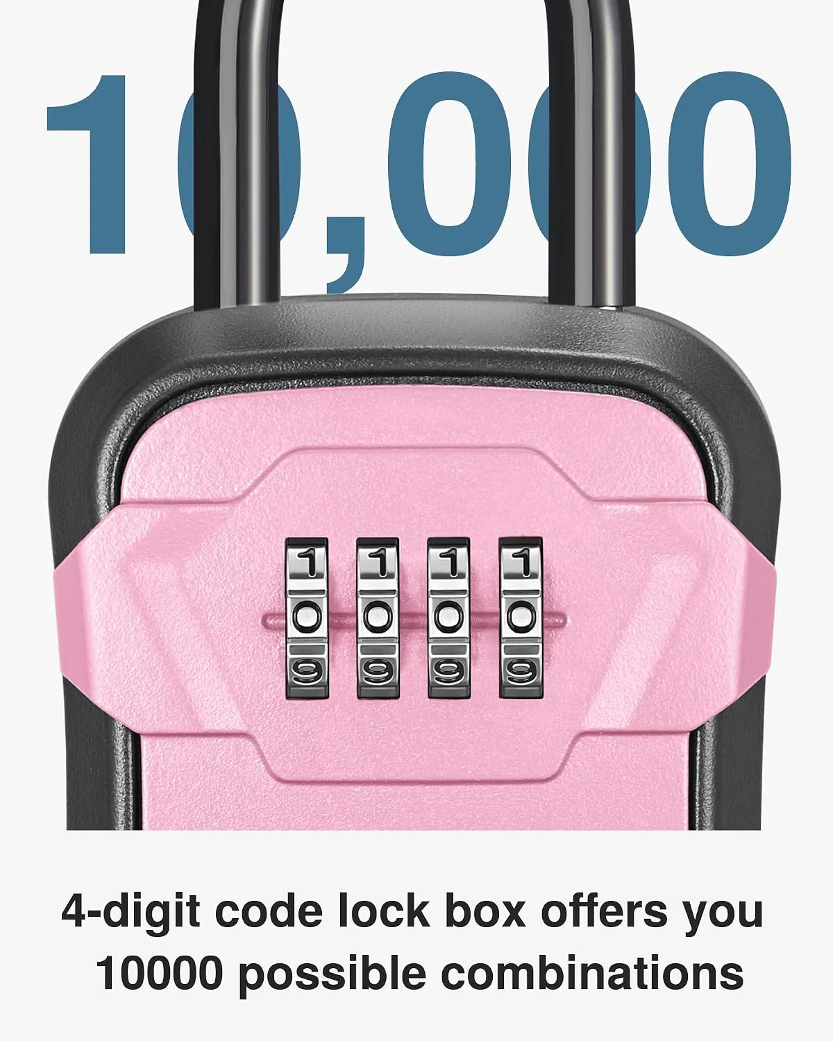 Puroma Key Lock Box for House Keys Combination Lockbox with Code, 1 Pink