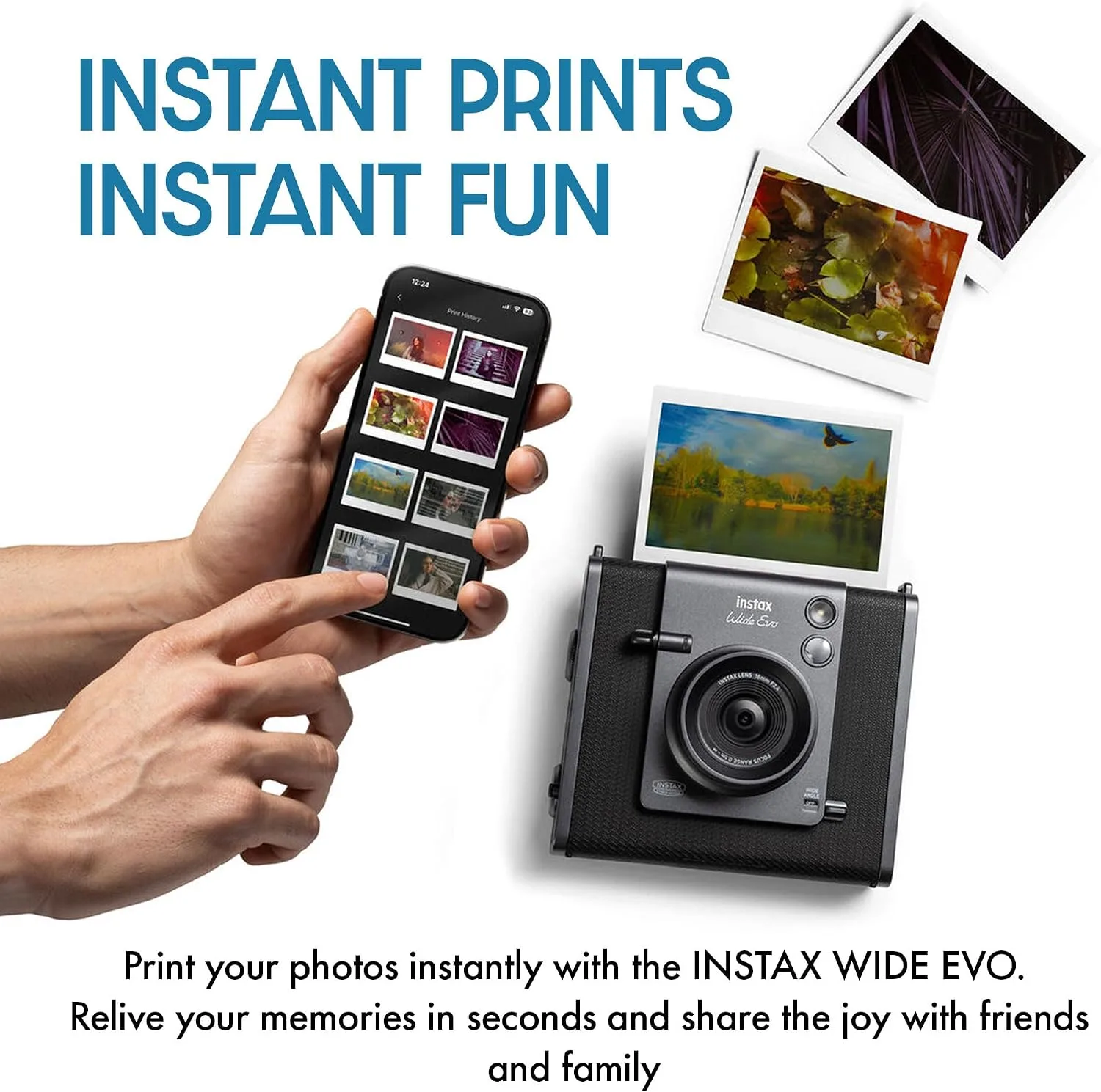 FUJIFILM INSTAX Wide Evo Hybrid Instant Camera 20-Exposure Bundle