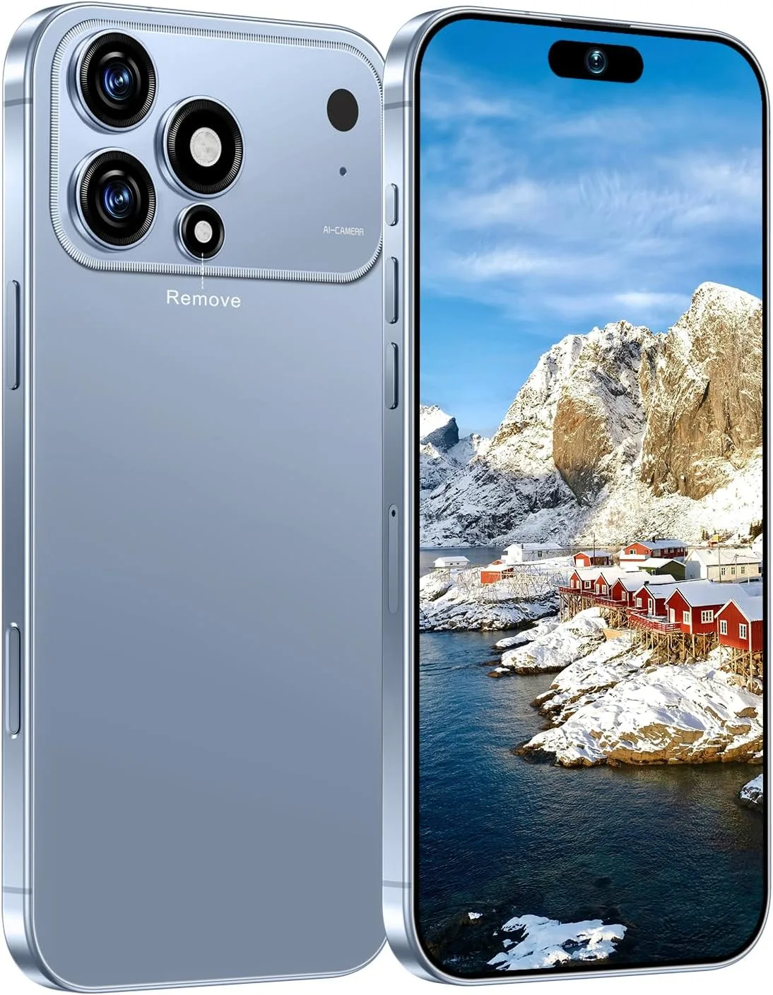 Huness 17 PM 16+1TB Unlocked Cell Phone,6.9" HD Screen Unlocked Phones,Android 15 7000mAh Long Battery Life Smartphone,5G/Dual SIM/Fingerprint Button Unlock/Photos/Face ID (Blue)