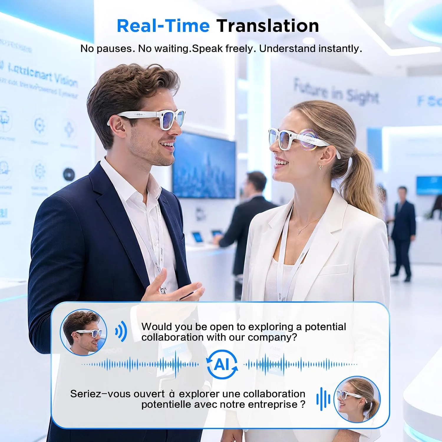 Smart Glasses with Camera, 13MP HD AI Recording Sunglasses for Men Women