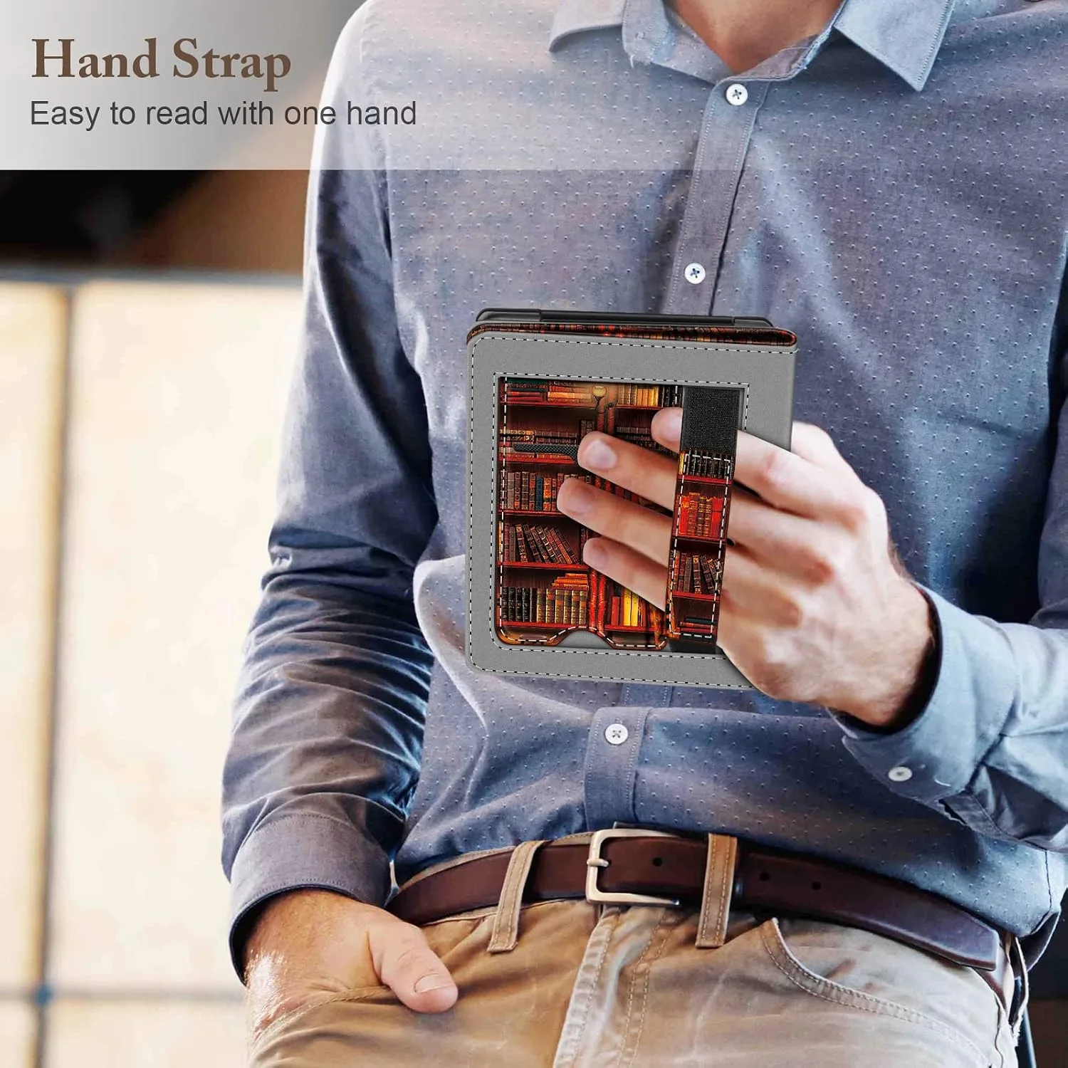 Fintie Stand Case for 6" Kobo Clara Colour/Kobo Clara BW/2E, Library