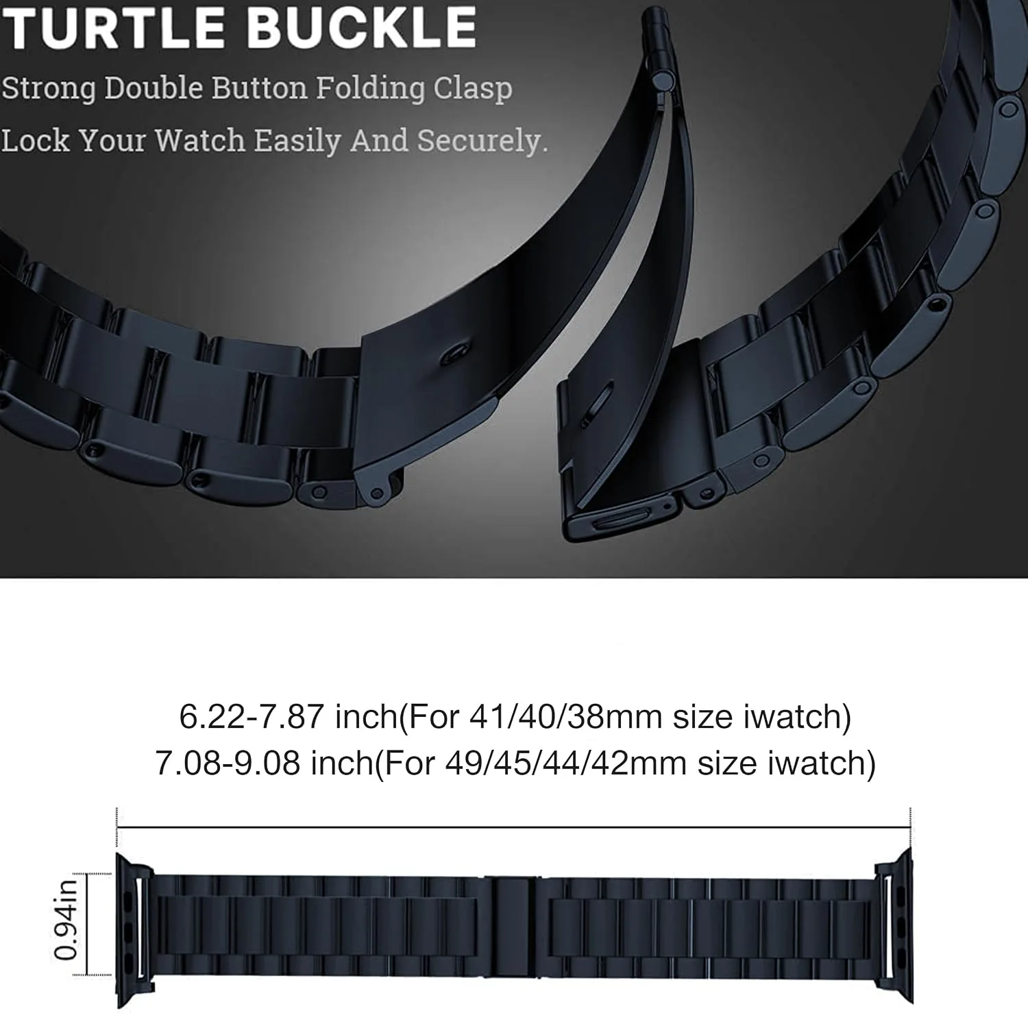 EPULY Metal Band Compatible with Apple Watch Bands for Men 42/44/45/46/49mm