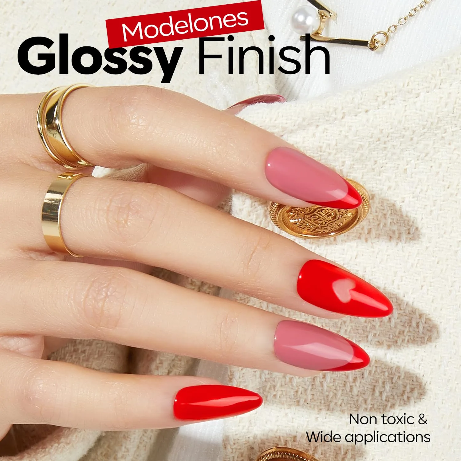 modelones Red Gel Nail Polish Nail Bright Ferrari Red Gel Polish