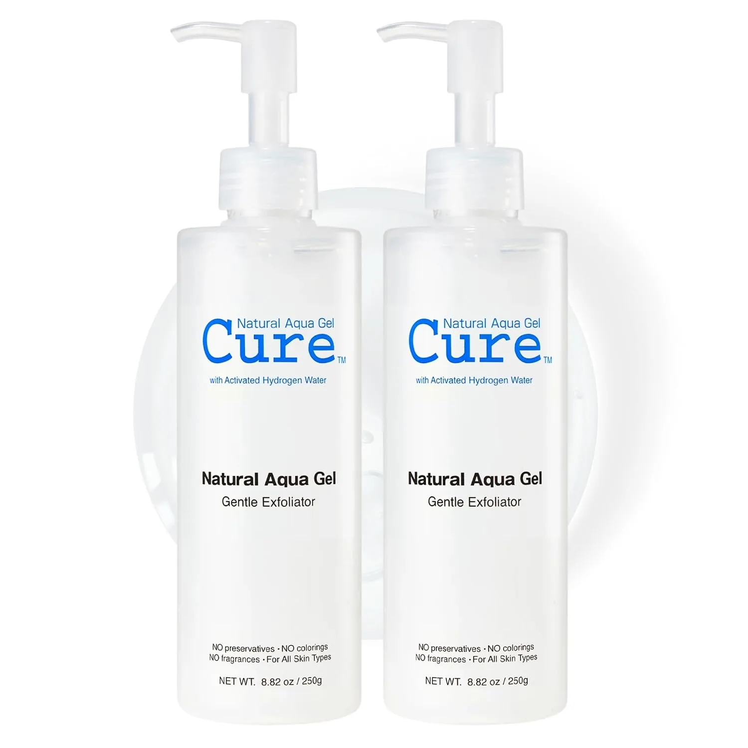 Cure by Toyo | Aqua Gel Gentle Exfoliator | Clear and Softer Skin | Non-Abrasive Face and Body Cleanser | Sensitive Skin | 2 Pack