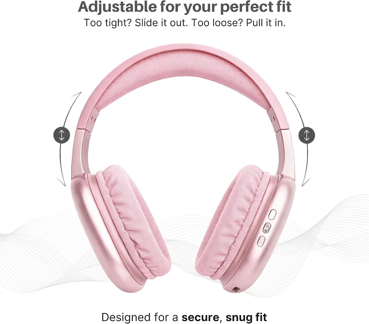 iJoy Ultra Wireless Over-Ear Bluetooth Headphones with Mic,10H Playtime, Bluetooth Headset with Backup Wire & SD Slot, Wireless Headphones for Work, School & Gym (Pink)