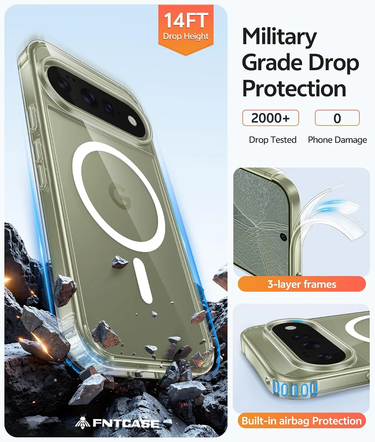 FNTCASE for Google Pixel 11 Pro XL Case, Fit for Magsafe, Screen Protector