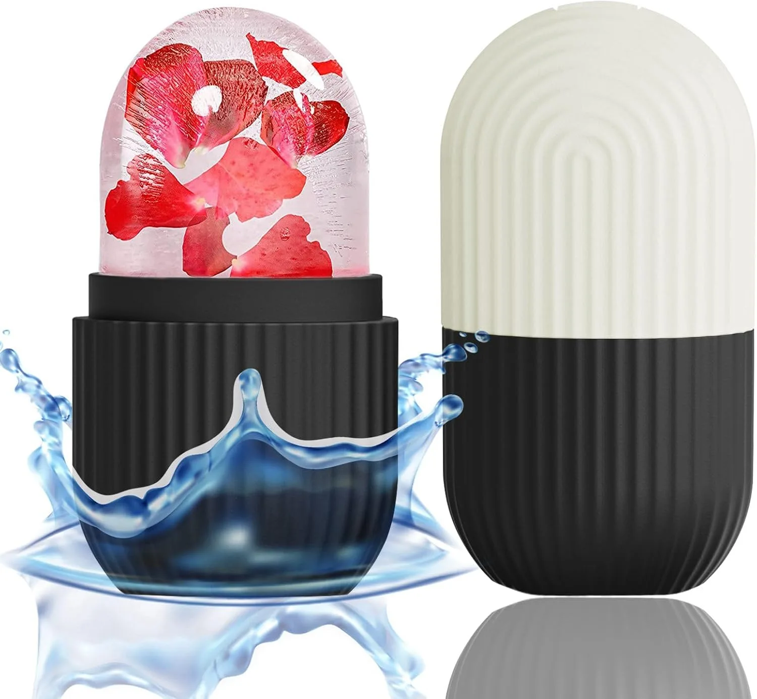 Rodillo de hielo para rostro Xhjri recargable negro y blanco