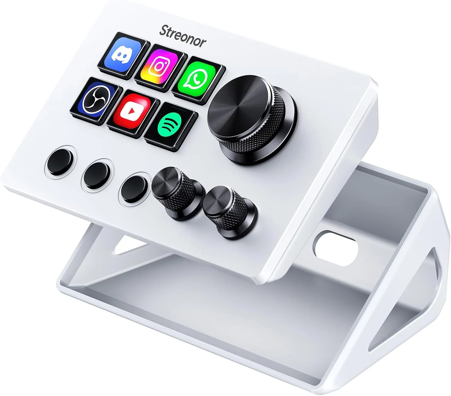 Streonor S6 Mini Stream Controller, 6-Key LCD Control Deck, Black