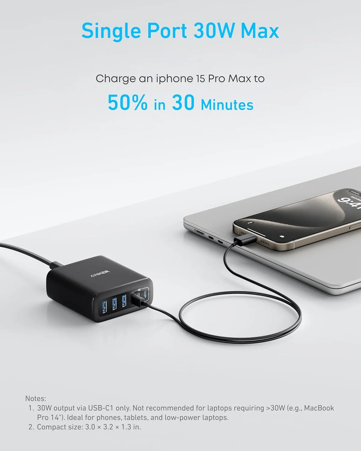 Anker Desktop Charger, Fast Charging USB C Charger with 112W Max 6-Port